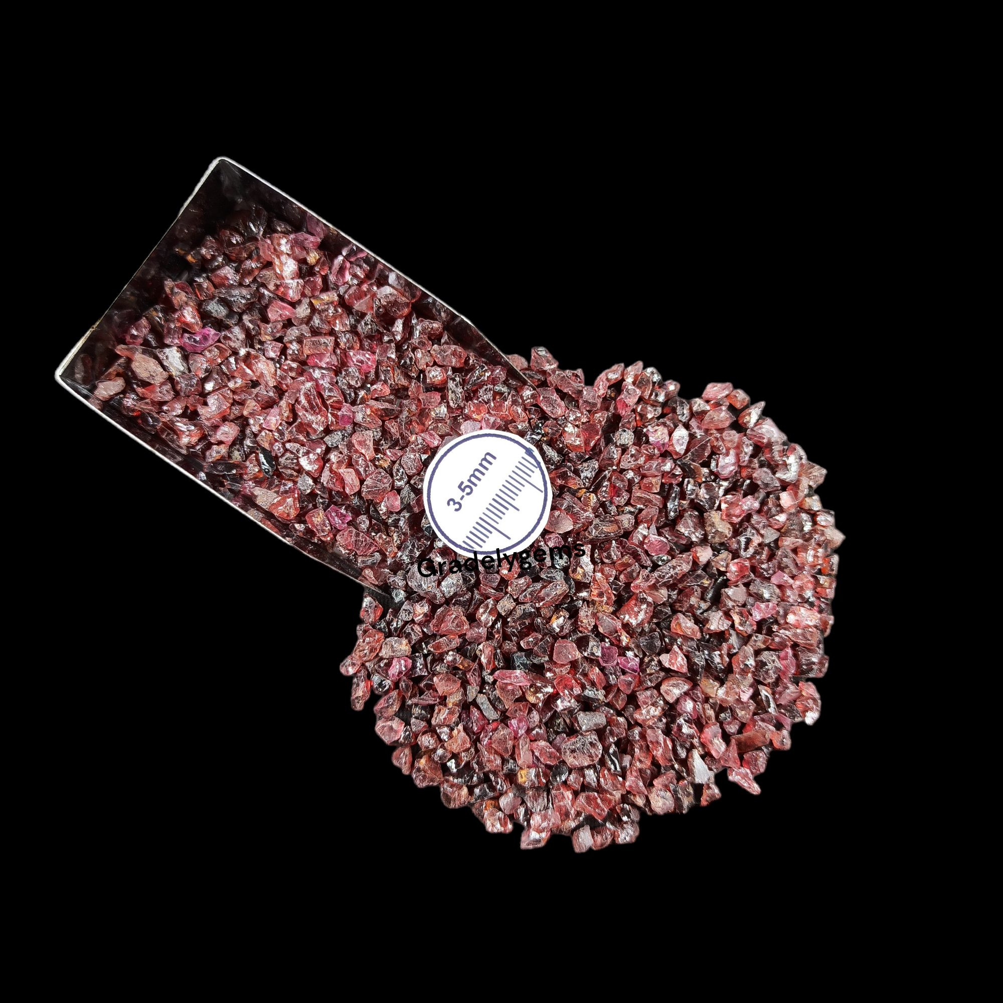 GRADELYGEMS Garnet Bold Crushed Stone 3-5mm for Vase Fillers, Jewelry Design, Resin Art & Decor