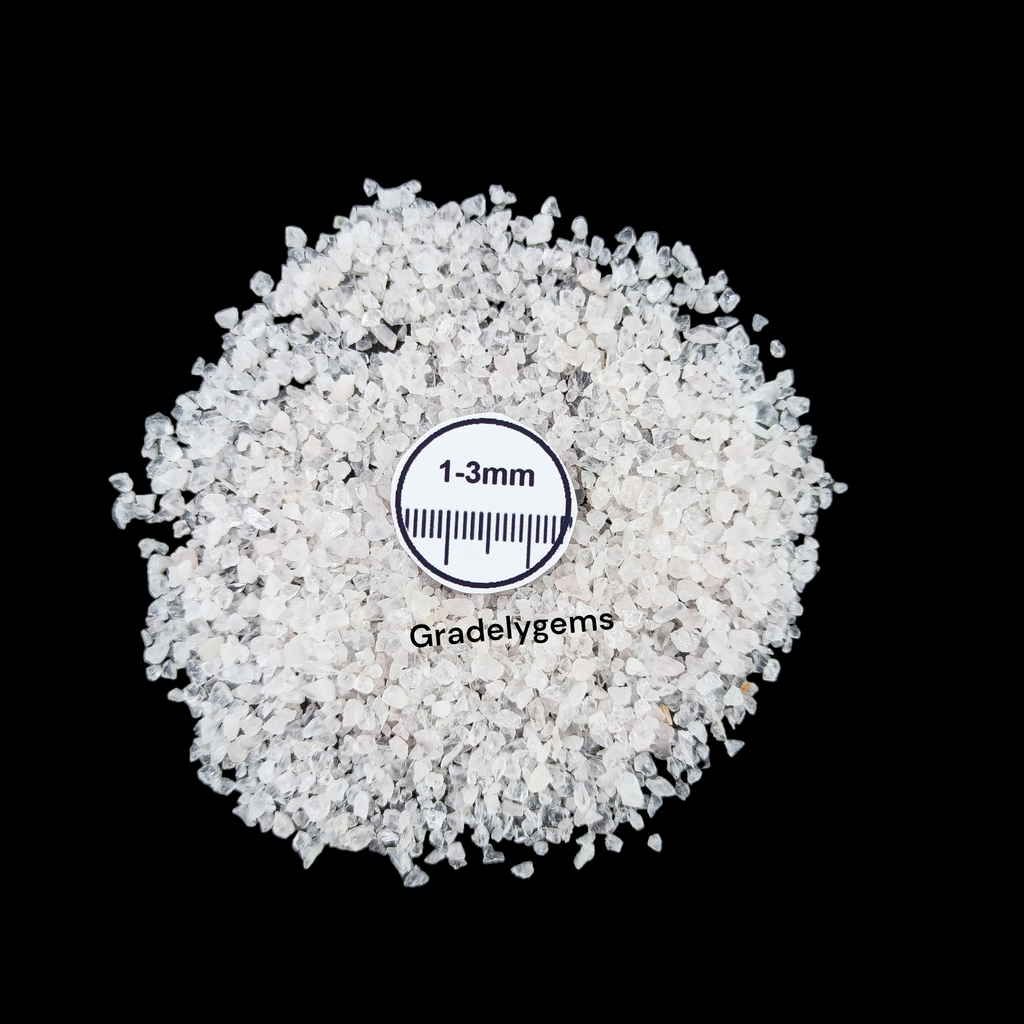 GRADELYGEMS Rose Quartz Decorative Crushed Gemstone 3-5mm for Jewelry, Resin Work & Statement Decor