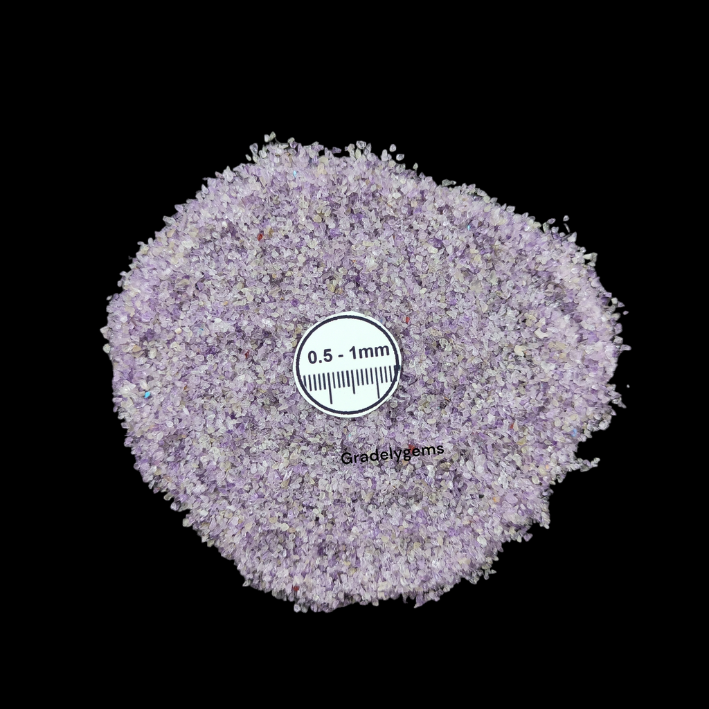 GRADELYGEMS Amethyst Gemstone Crushed 0.5-1mm for Ring Inlay, Jewelry Making, Resin Art & Fine Detail Work
