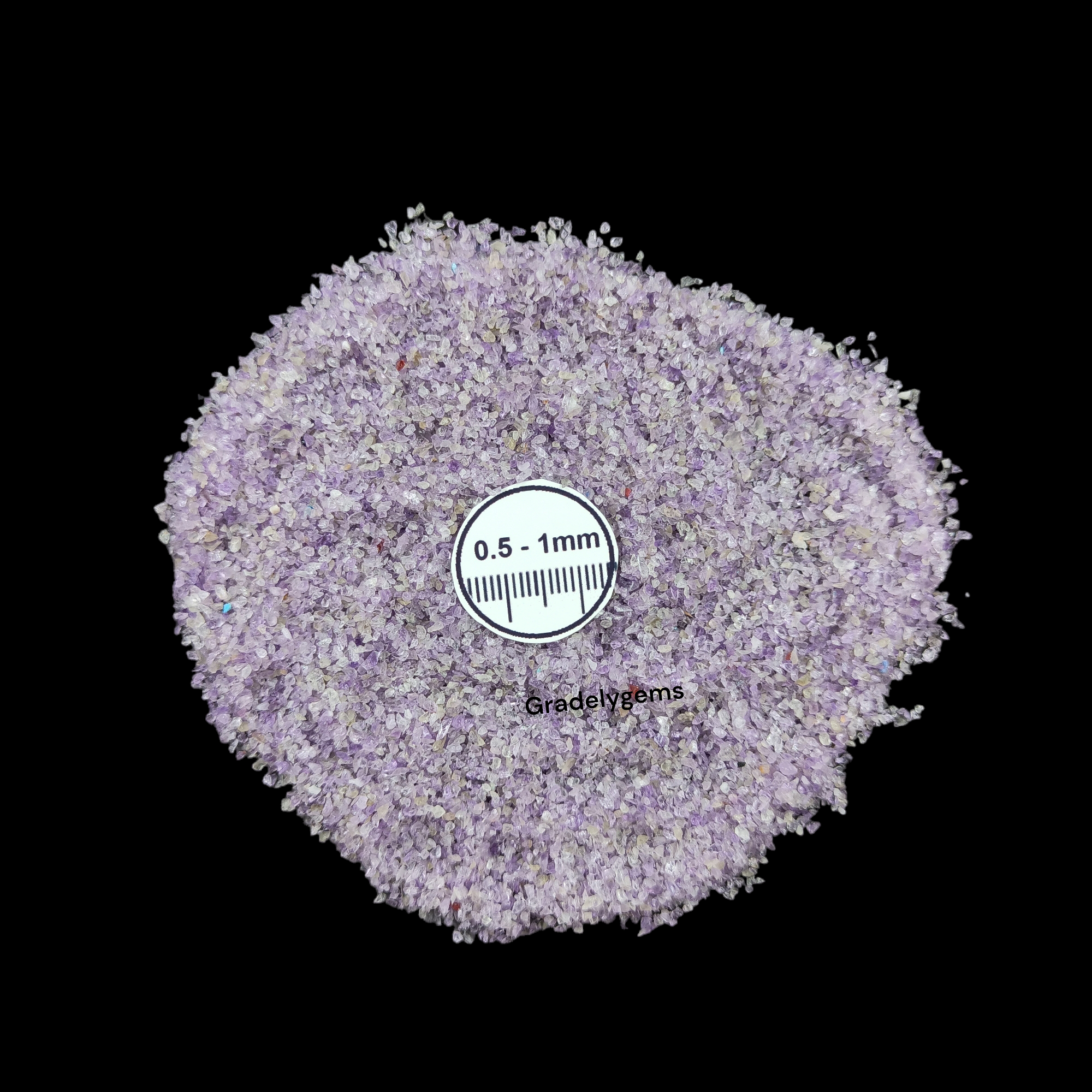 GRADELYGEMS Amethyst Gemstone Crushed 0.5-1mm for Ring Inlay, Jewelry Making, Resin Art & Fine Detail Work