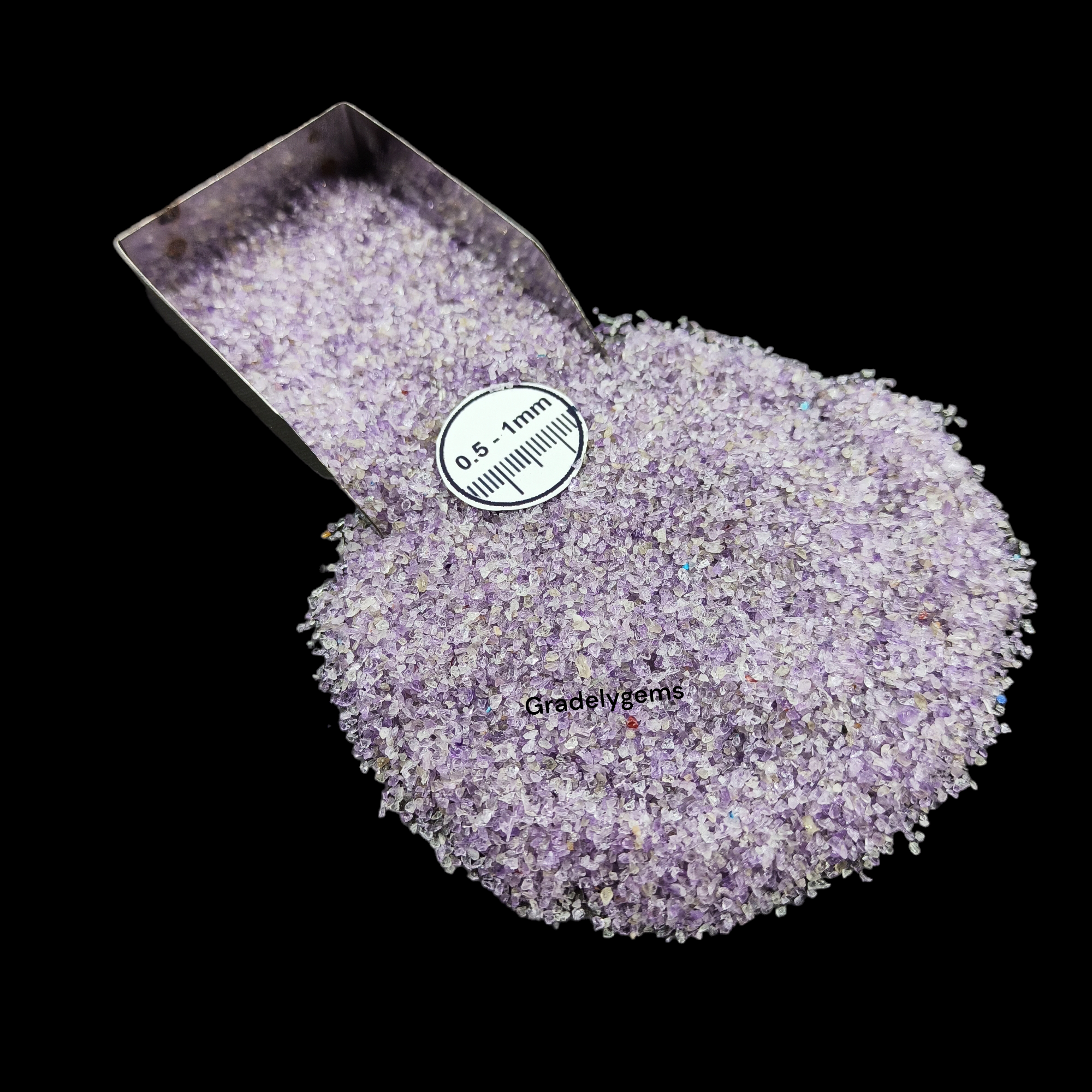 GRADELYGEMS Amethyst Gemstone Crushed 0.5-1mm for Ring Inlay, Jewelry Making, Resin Art & Fine Detail Work