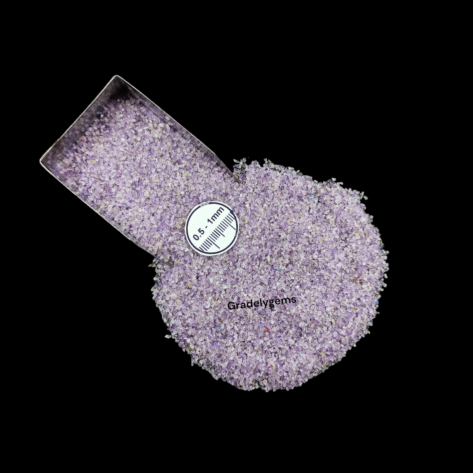 GRADELYGEMS Amethyst Gemstone Crushed 0.5-1mm for Ring Inlay, Jewelry Making, Resin Art & Fine Detail Work