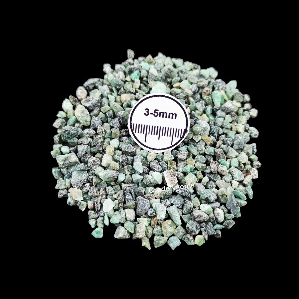 GRADELYGEMS Emerald Decorative Crushed Gemstone 3-5mm for Jewelry, Resin Work & Statement Decor