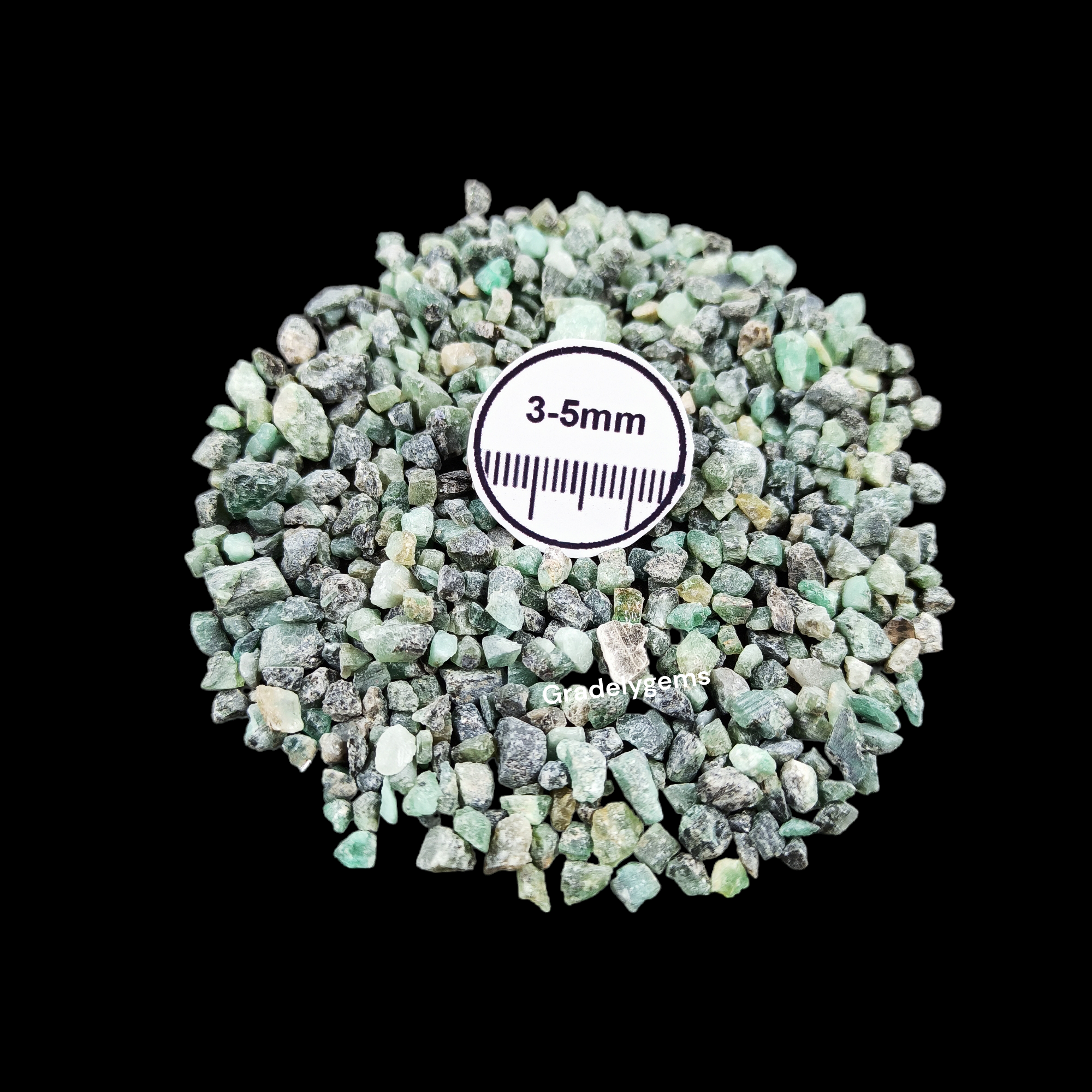 GRADELYGEMS Emerald Decorative Crushed Gemstone 3-5mm for Jewelry, Resin Work & Statement Decor
