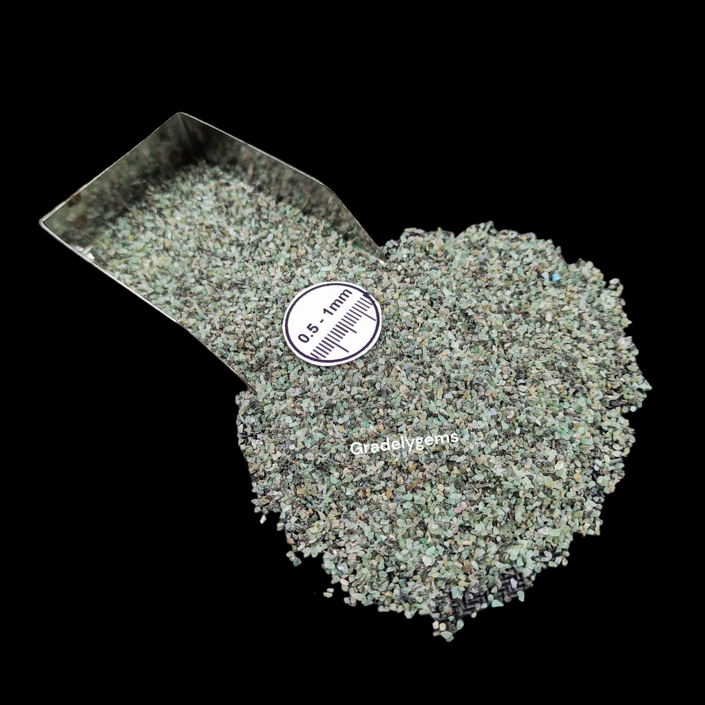 GRADELYGEMS Premium Emerald 0.5-1mm Crushed Gemstone for Jewelry Inlay, Resin Art & Handmade Decor