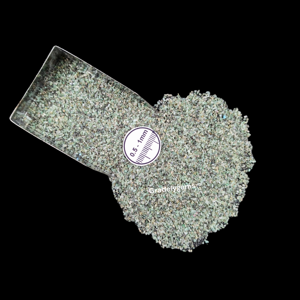 GRADELYGEMS Premium Emerald 0.5-1mm Crushed Gemstone for Jewelry Inlay, Resin Art & Handmade Decor