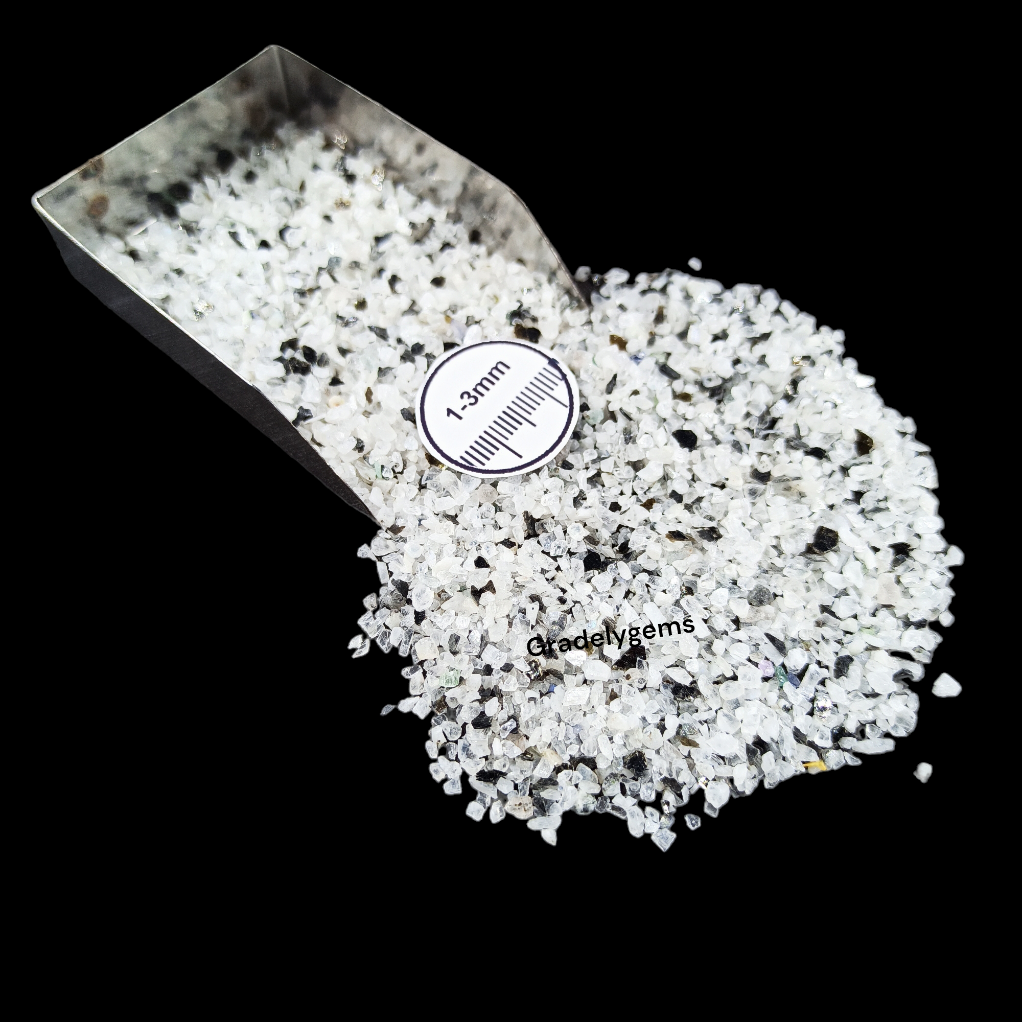 Natural Moonstone 1-3mm Crushed Stone by GRADELYGEMS for Resin Work, Inlay & Decorative Creations