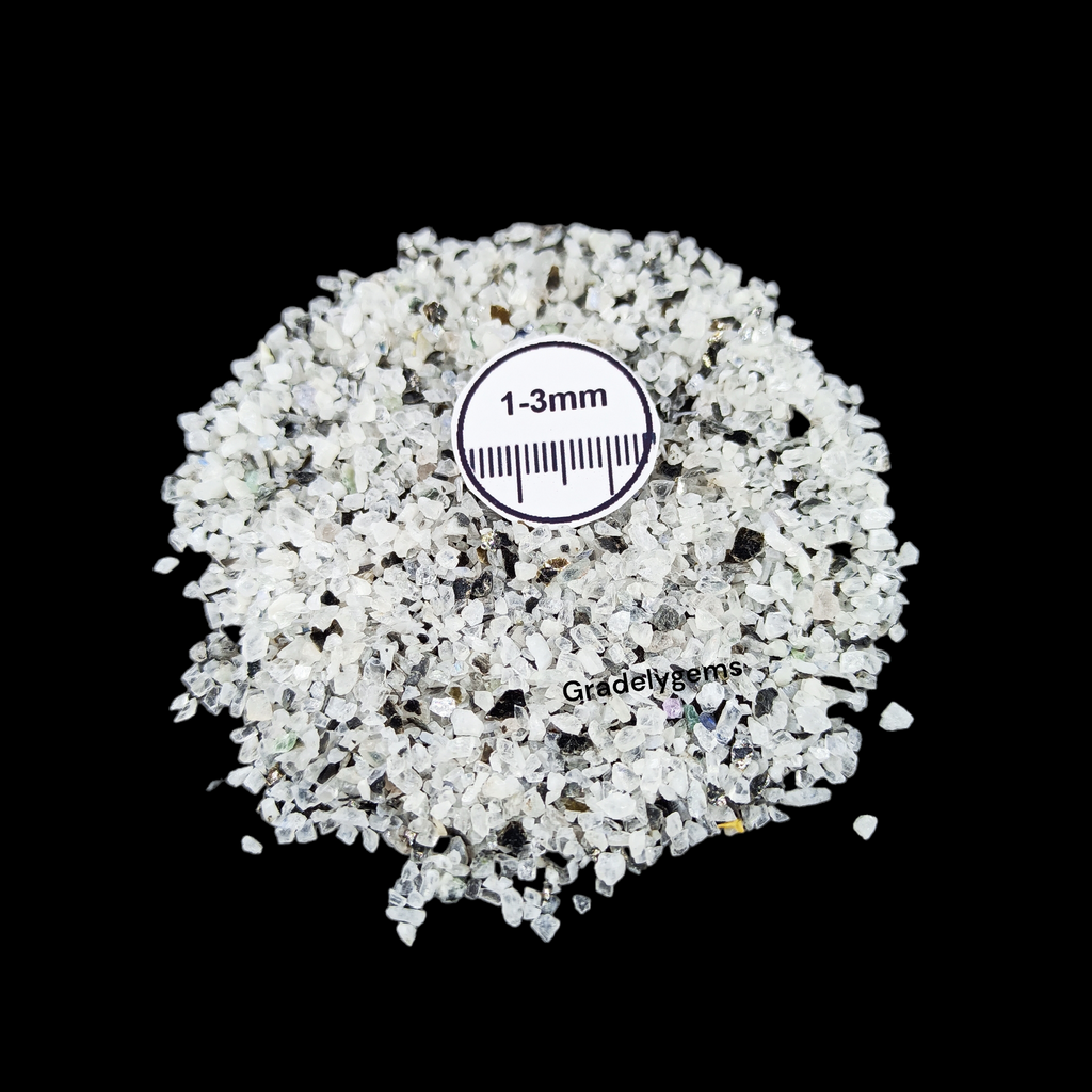 Natural Moonstone 1-3mm Crushed Stone by GRADELYGEMS for Resin Work, Inlay & Decorative Creations