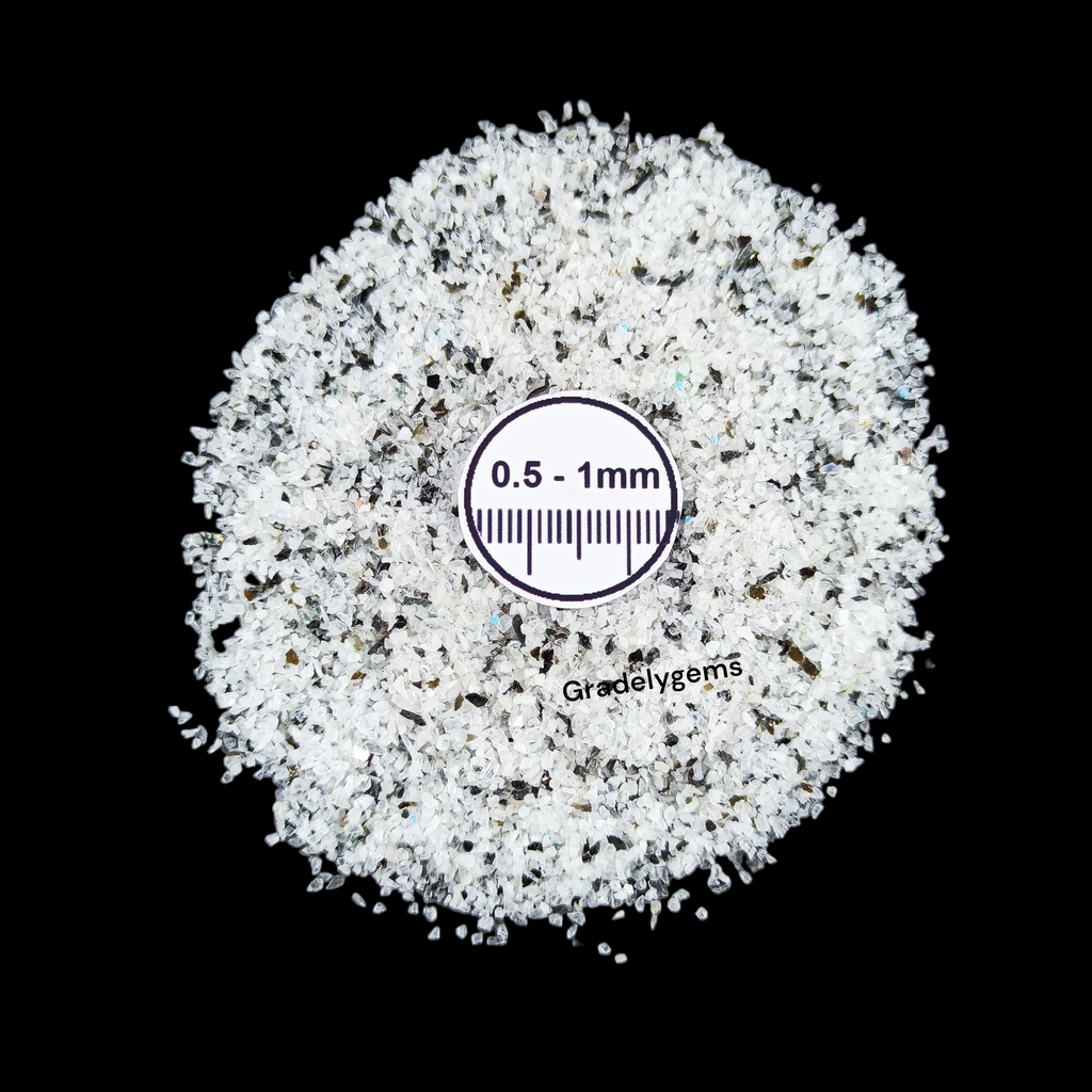 GRADELYGEMS Premium Moonstone 0.5-1mm Crushed Gemstone for Jewelry Inlay, Resin Art & Handmade Decor