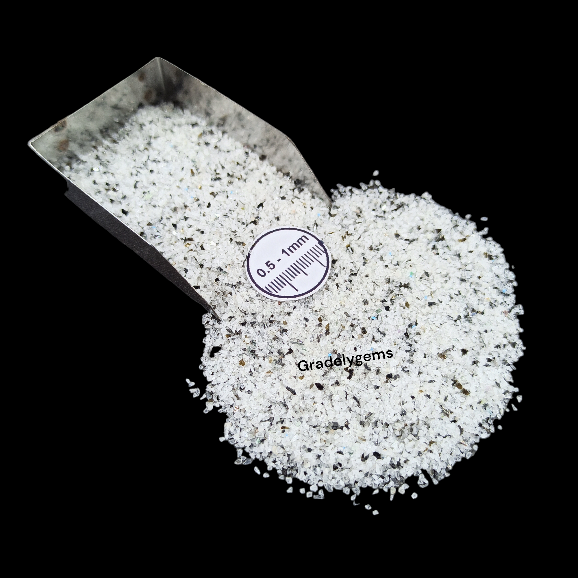 GRADELYGEMS Premium Moonstone 0.5-1mm Crushed Gemstone for Jewelry Inlay, Resin Art & Handmade Decor