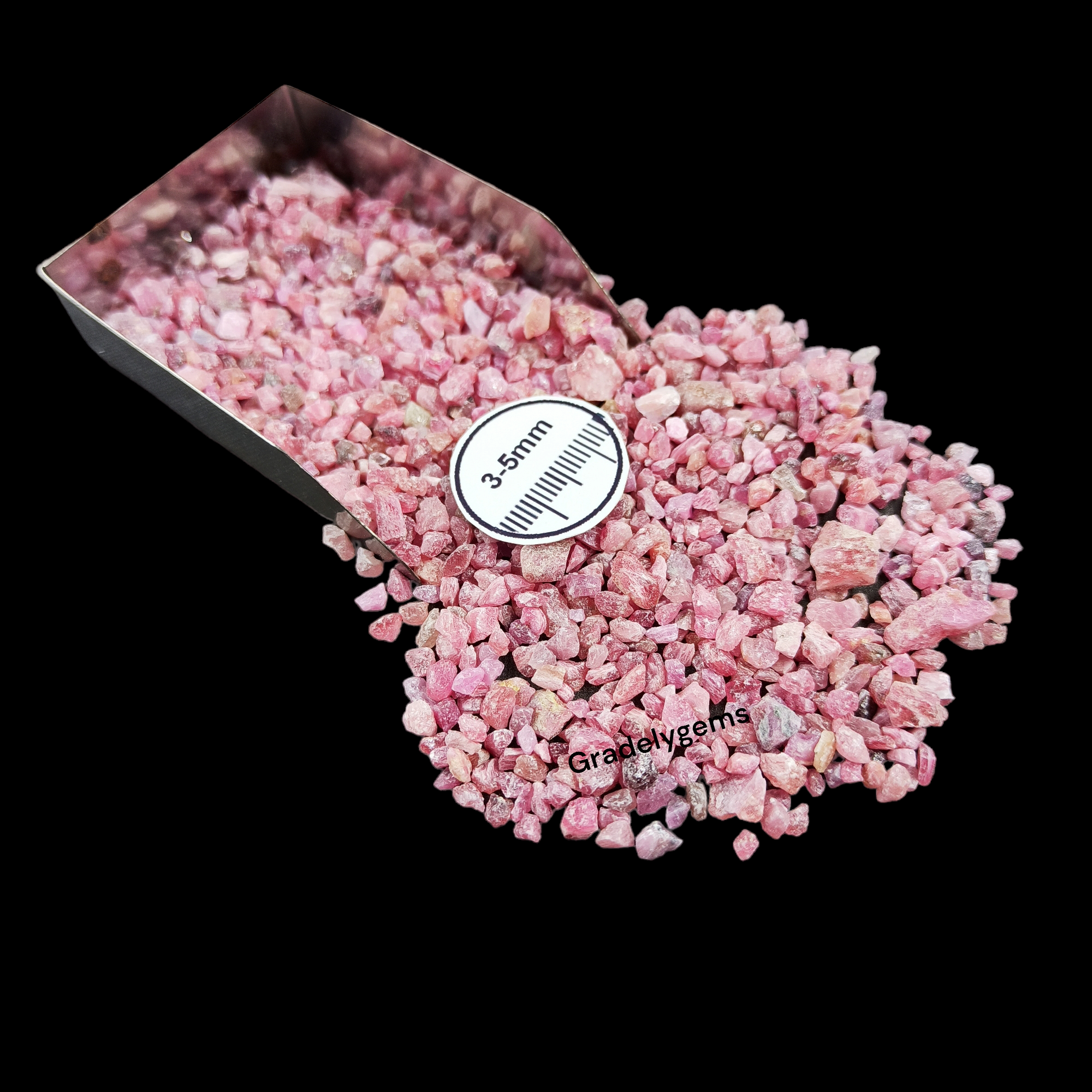 GRADELYGEMS Ruby Bold Crushed Stone 3-5mm for Vase Fillers, Jewelry Design, Resin Art & Decor