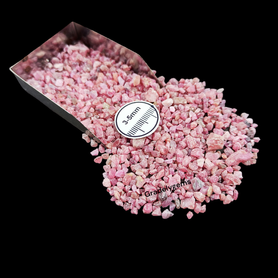 GRADELYGEMS Ruby Bold Crushed Stone 3-5mm for Vase Fillers, Jewelry Design, Resin Art & Decor