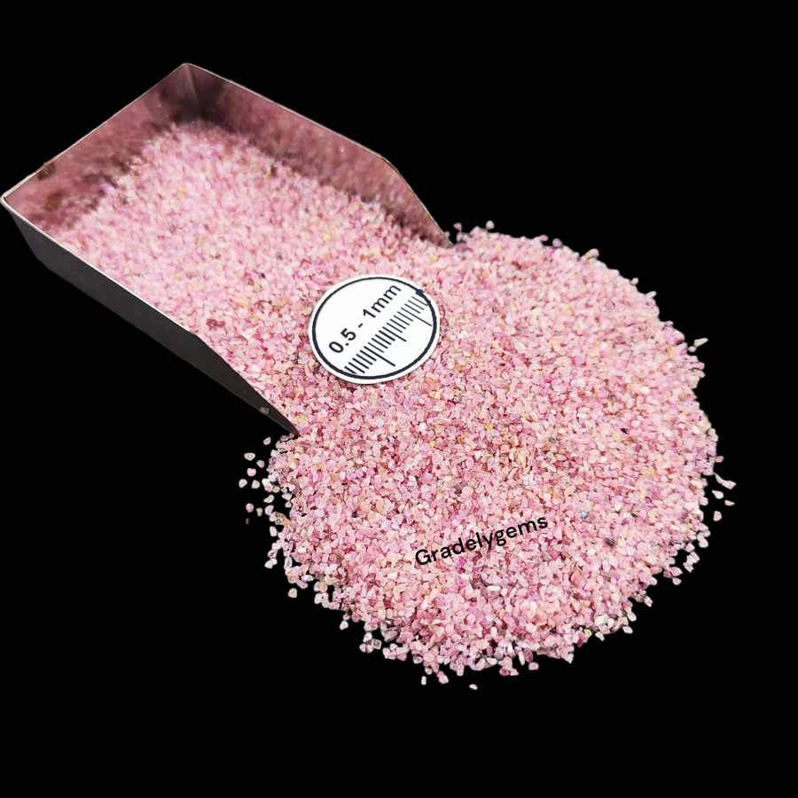 GRADELYGEMS Ruby Gemstone Crushed 0.5-1mm for Ring Inlay, Jewelry Making, Resin Art & Fine Detail Work