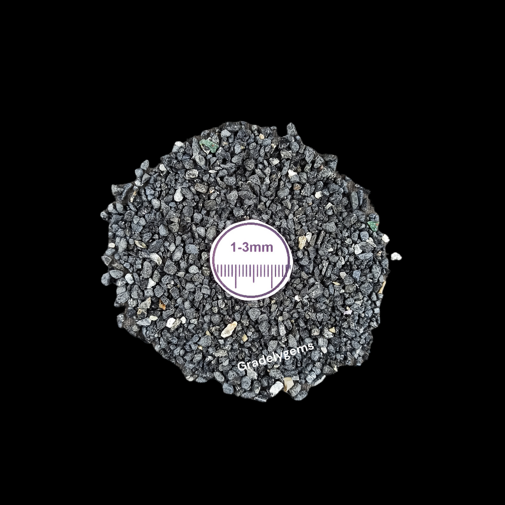 Natural Black Tourmaline 1-3mm Crushed Stone by GRADELYGEMS for Resin Work, Inlay & Decorative Creations