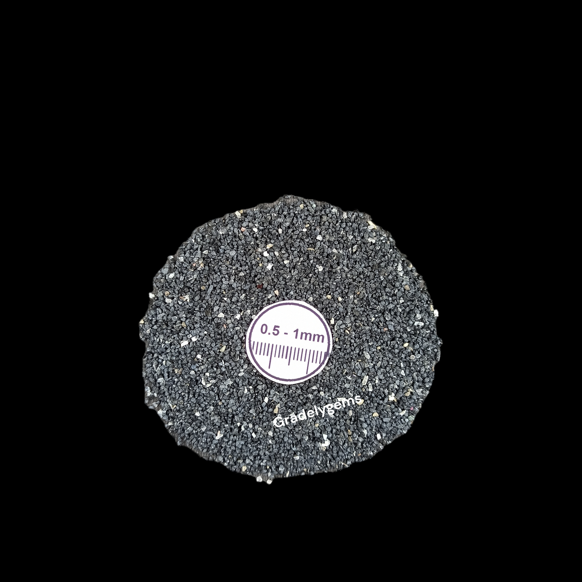 GRADELYGEMS Premium Black Tourmaline 0.5-1mm Crushed Gemstone for Jewelry Inlay, Resin Art & Handmade Decor