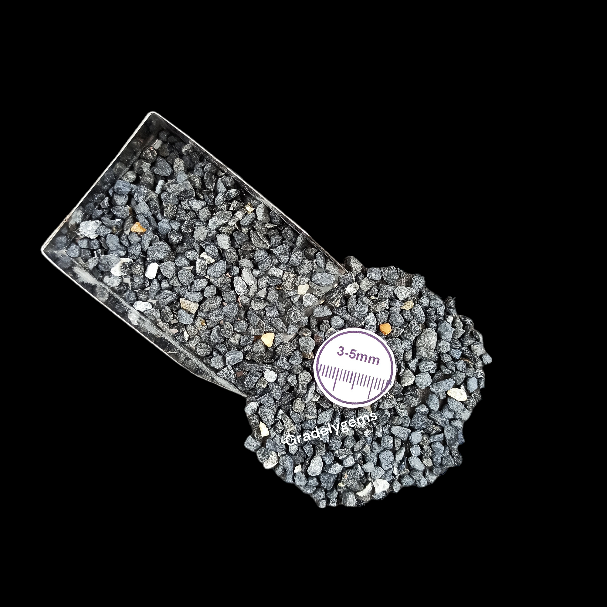 GRADELYGEMS Black Tourmaline Decorative Crushed Gemstone 3-5mm for Jewelry, Resin Work & Statement Decor