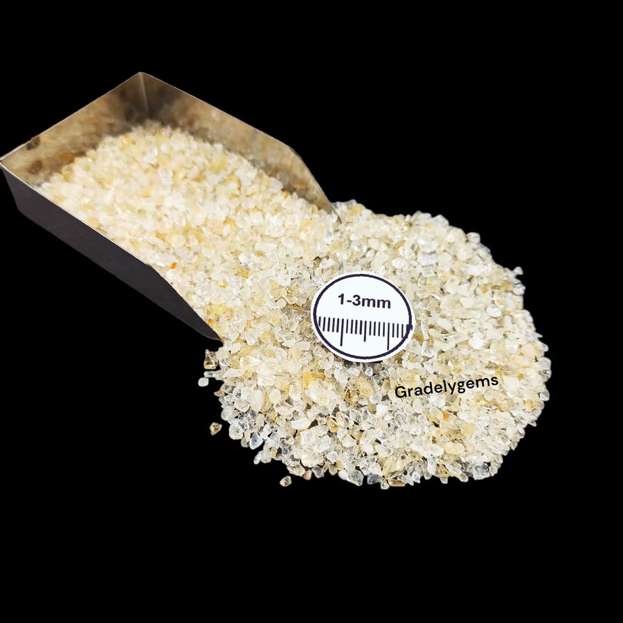 Natural Citrine 1-3mm Crushed Stone by GRADELYGEMS for Resin Work, Inlay & Decorative Creations