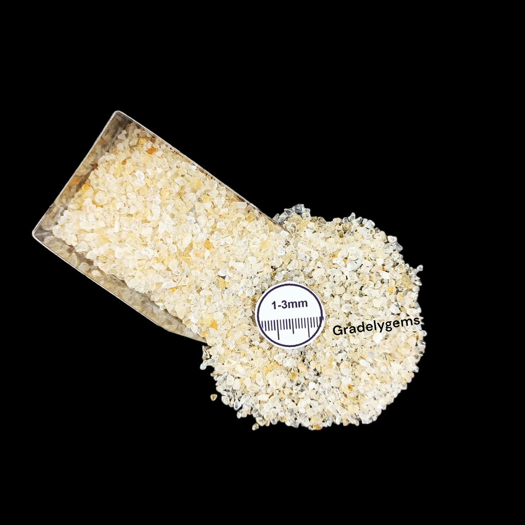Natural Citrine 1-3mm Crushed Stone by GRADELYGEMS for Resin Work, Inlay & Decorative Creations