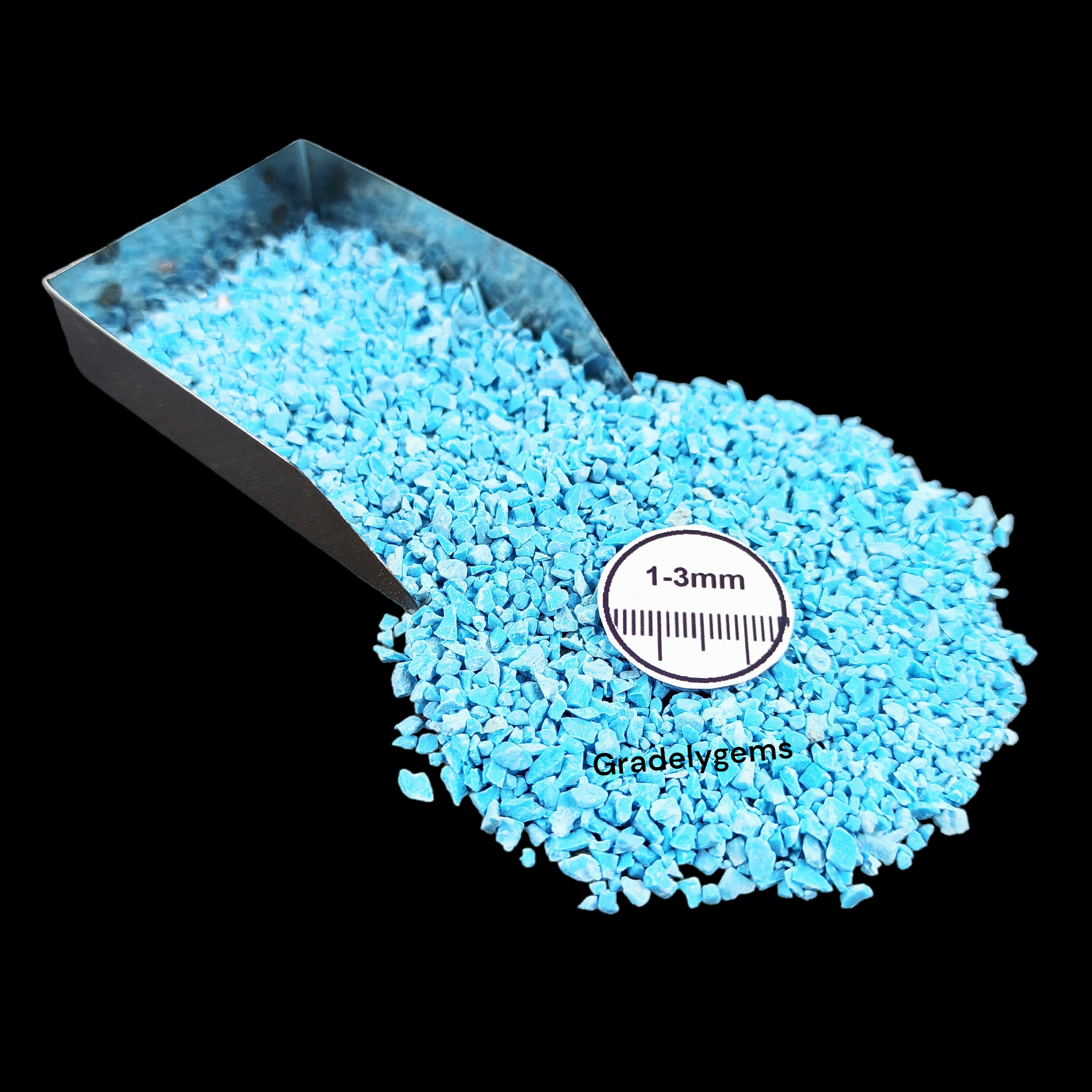 Natural Turquoise (Treated) Loose Stone 1-3mm by GRADELYGEMS for Resin Art, Jewelry Design & Premium Decor