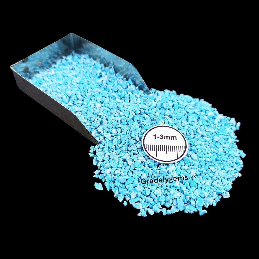 Natural Turquoise (Treated) Loose Stone 1-3mm by GRADELYGEMS for Resin Art, Jewelry Design & Premium Decor