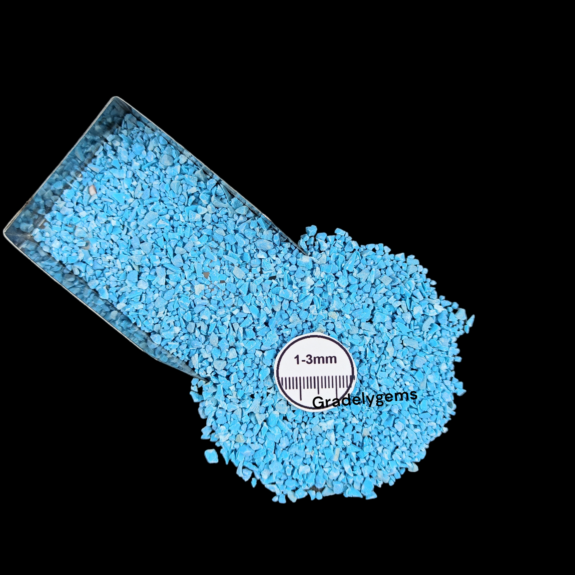 Natural Turquoise (Treated) Loose Stone 1-3mm by GRADELYGEMS for Resin Art, Jewelry Design & Premium Decor