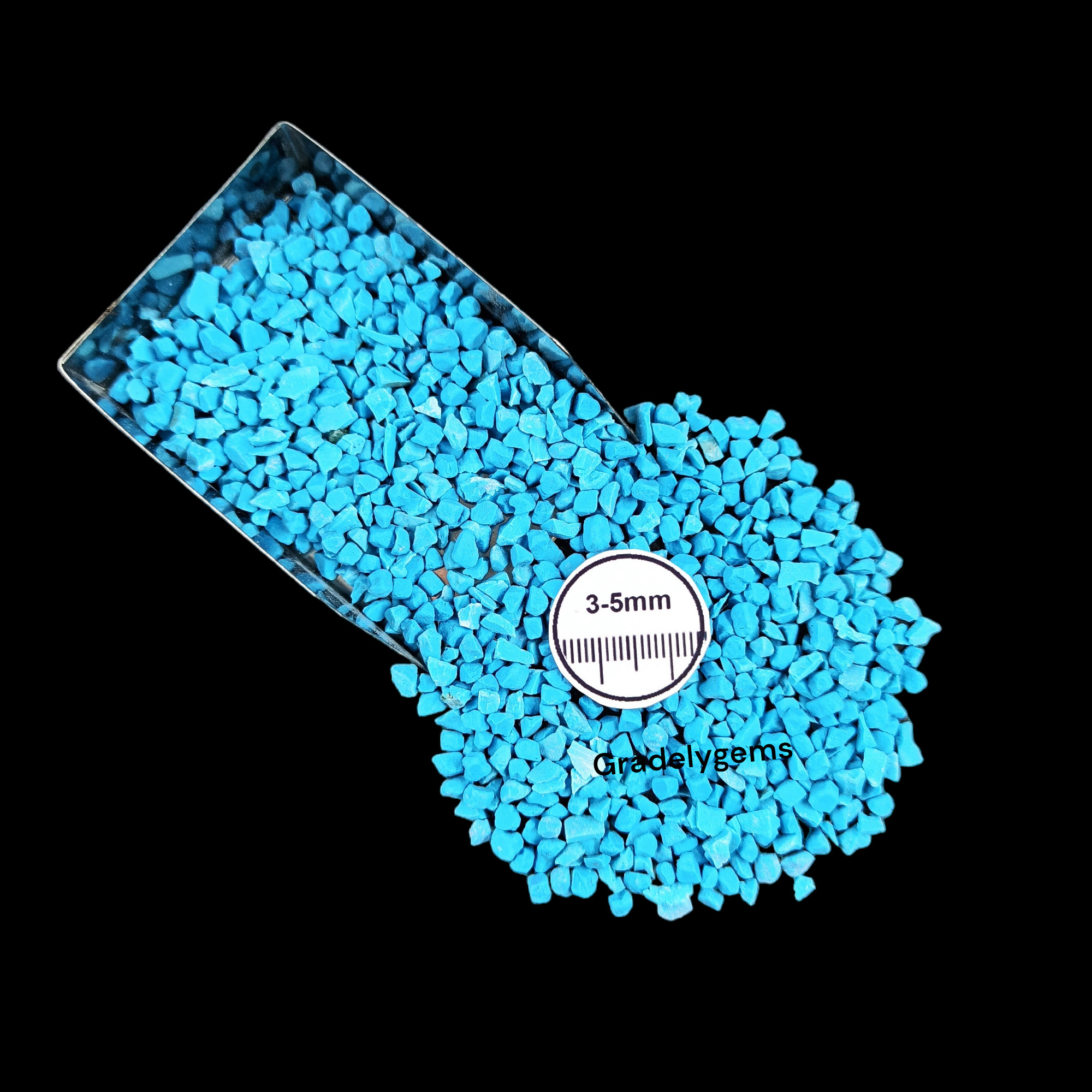GRADELYGEMS Turquoise (Treated) Bold Crushed Stone 3-5mm for Vase Fillers, Jewelry Design, Resin Art & Decor