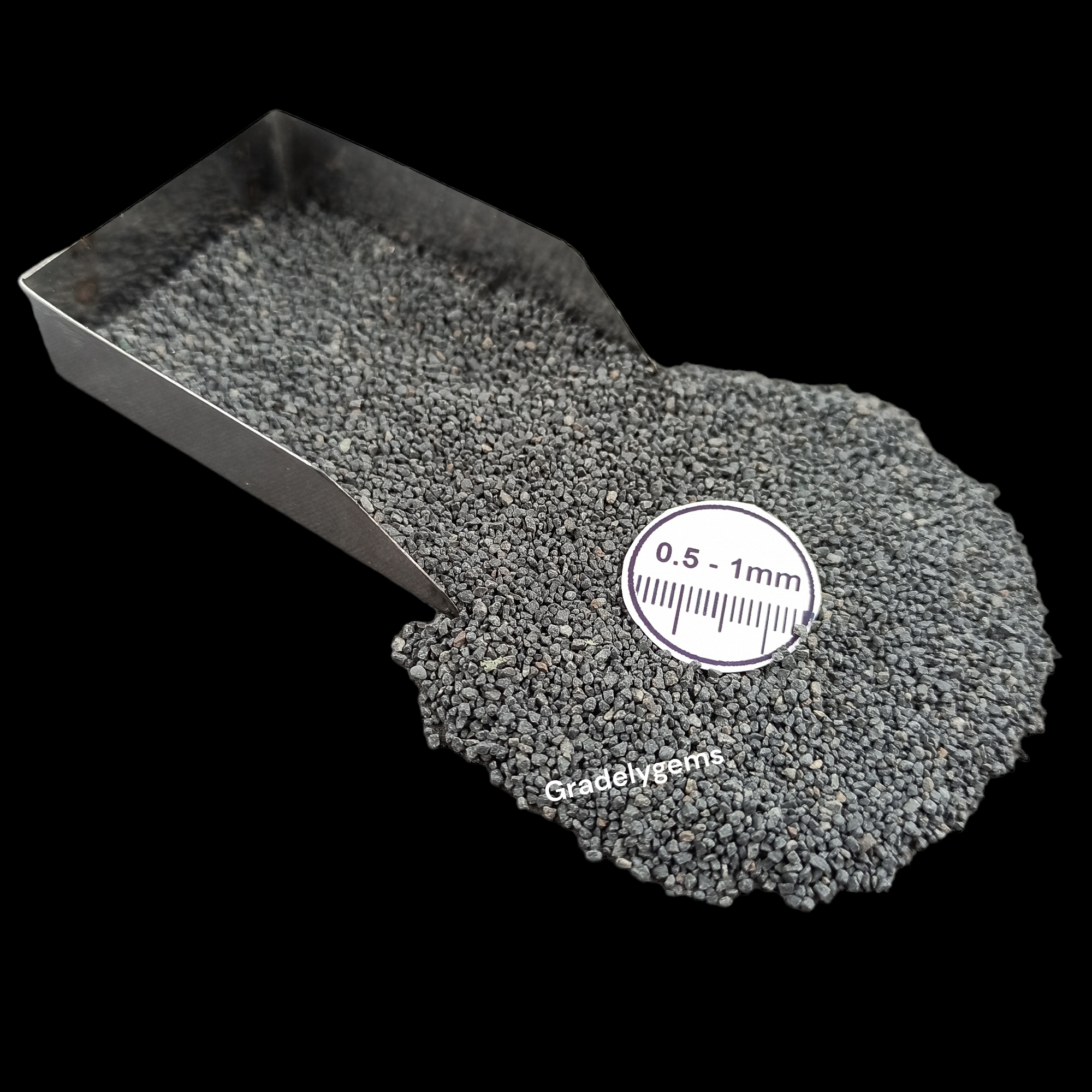GRADELYGEMS Black Onyx Gemstone Crushed 0.5-1mm for Ring Inlay, Jewelry Making, Resin Art & Fine Detail Work