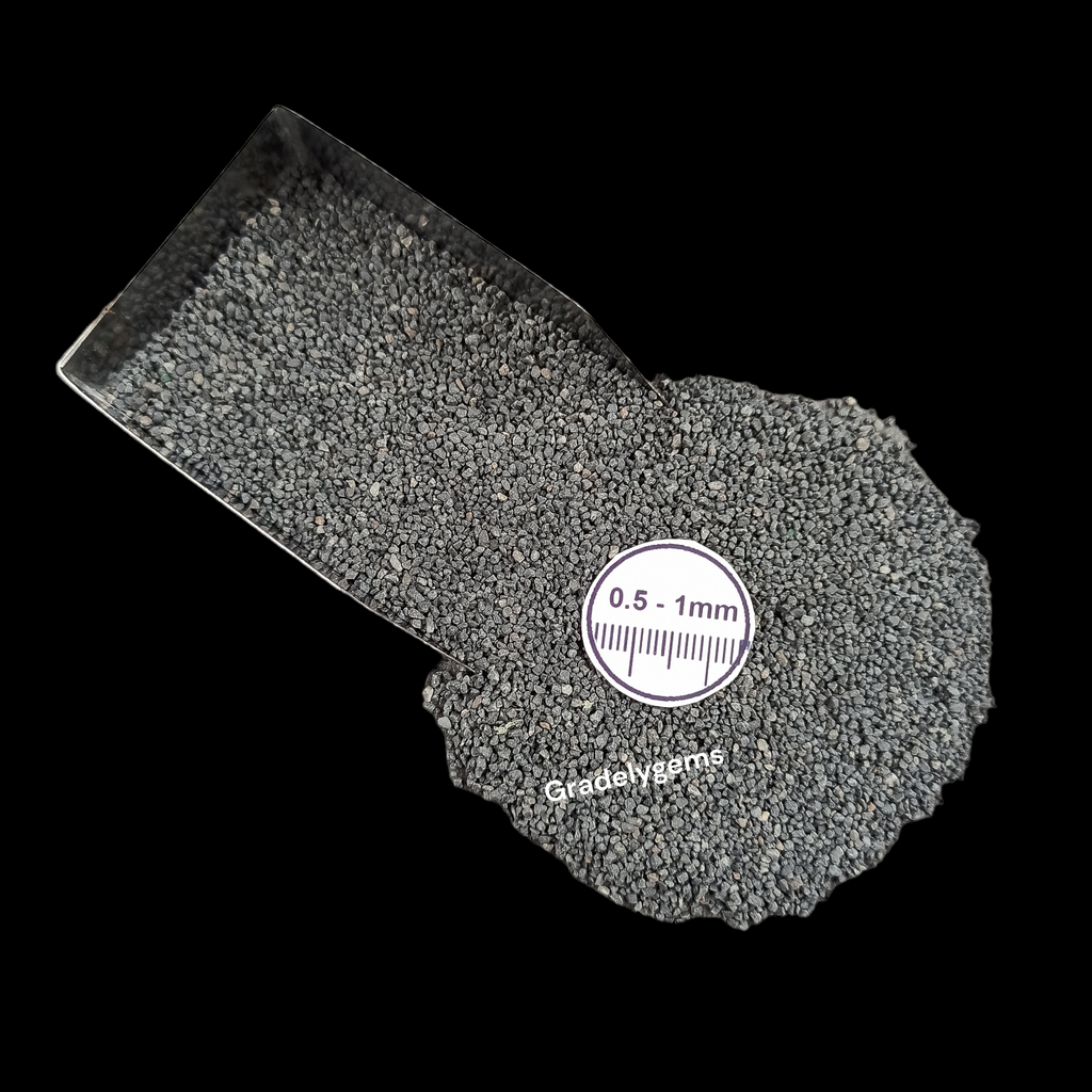 GRADELYGEMS Black Onyx Gemstone Crushed 0.5-1mm for Ring Inlay, Jewelry Making, Resin Art & Fine Detail Work