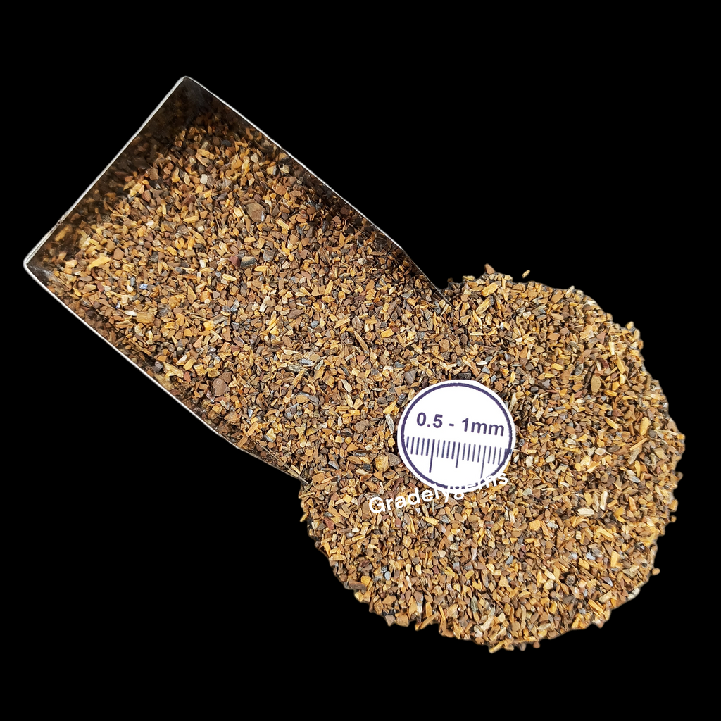 GRADELYGEMS Tiger Eye Gemstone Crushed 0.5-1mm for Ring Inlay, Jewelry Making, Resin Art & Fine Detail Work