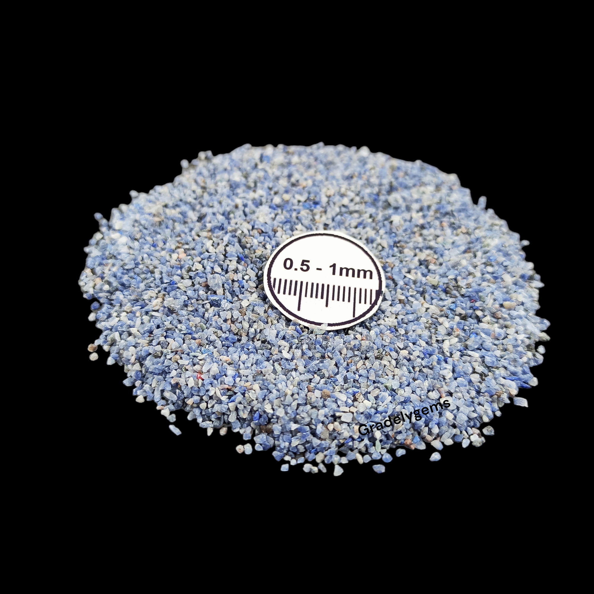 GRADELYGEMS Sodalite Gemstone Crushed 0.5-1mm for Ring Inlay, Jewelry Making, Resin Art & Fine Detail Work