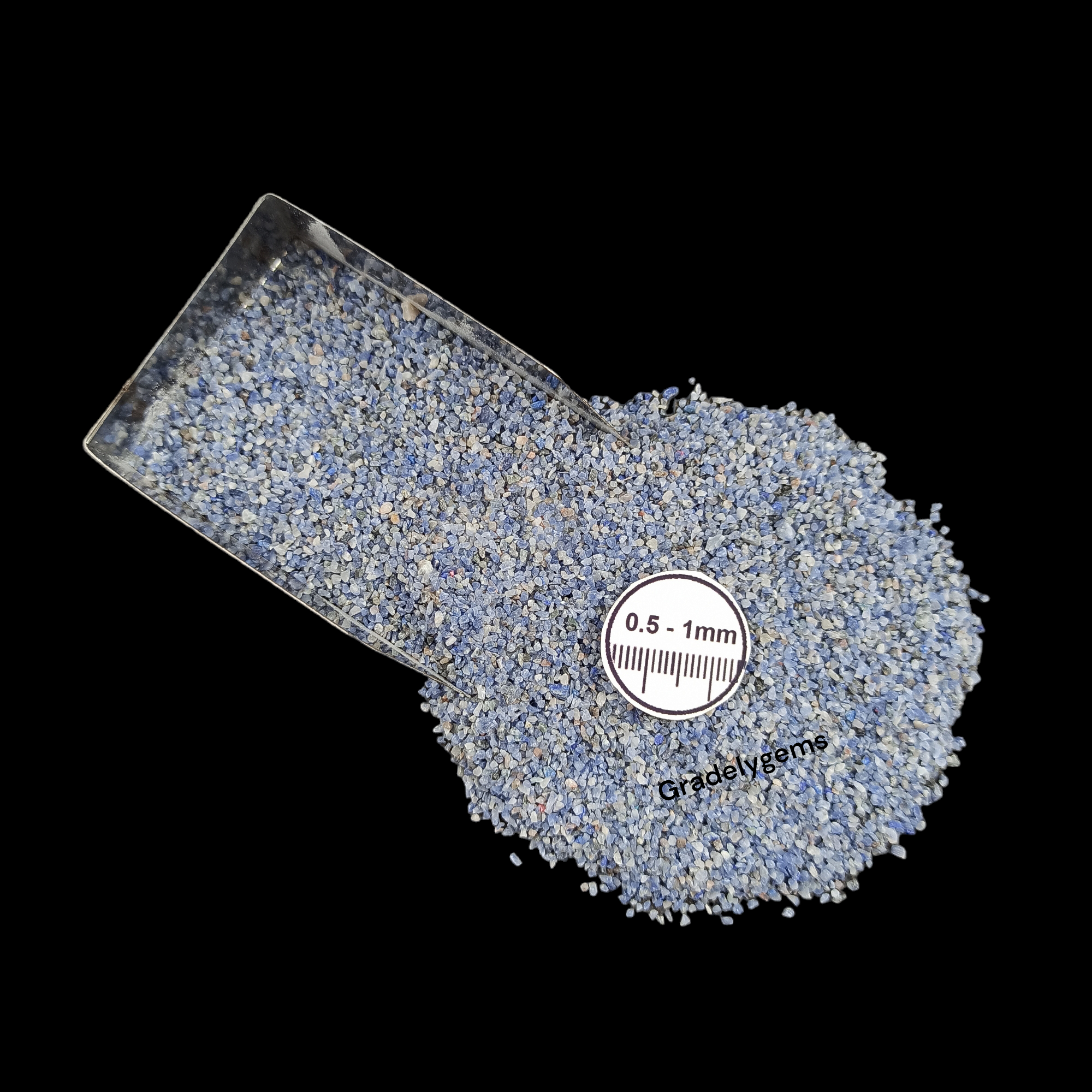 GRADELYGEMS Sodalite Gemstone Crushed 0.5-1mm for Ring Inlay, Jewelry Making, Resin Art & Fine Detail Work