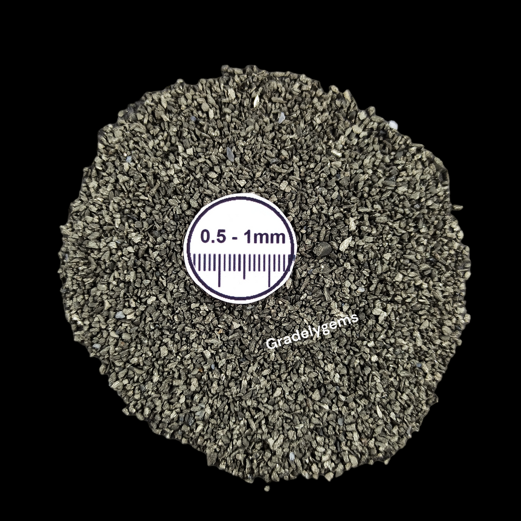 GRADELYGEMS Pyrite Gemstone Crushed 0.5-1mm for Ring Inlay, Jewelry Making, Resin Art & Fine Detail Work