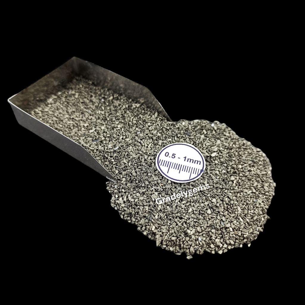 GRADELYGEMS Pyrite Gemstone Crushed 0.5-1mm for Ring Inlay, Jewelry Making, Resin Art & Fine Detail Work