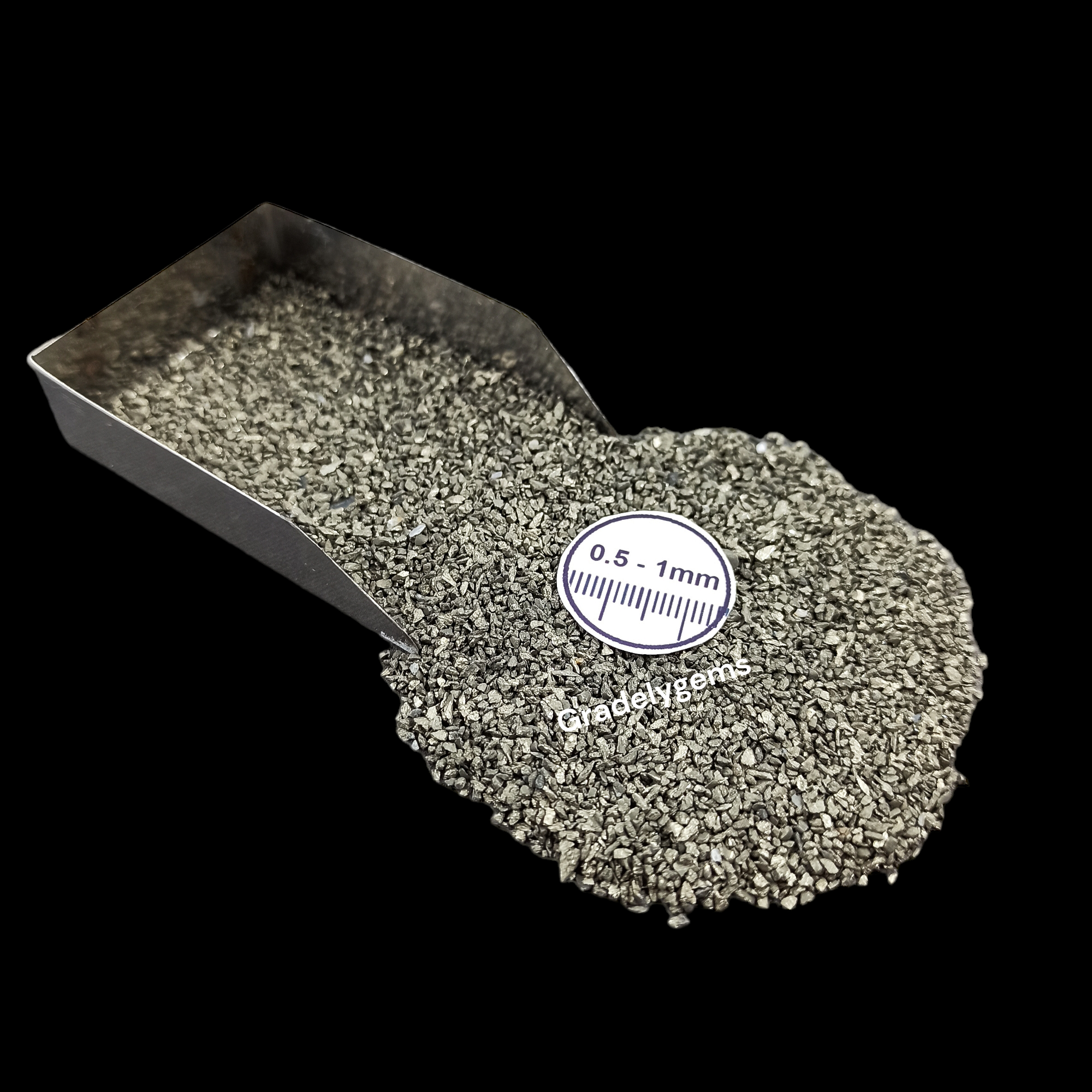 GRADELYGEMS Pyrite Gemstone Crushed 0.5-1mm for Ring Inlay, Jewelry Making, Resin Art & Fine Detail Work