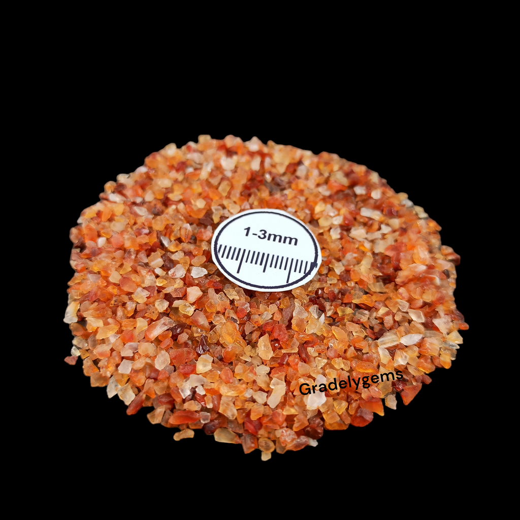 Natural Carnelian Loose Stone 1-3mm by GRADELYGEMS for Resin Art, Jewelry Design & Premium Decor