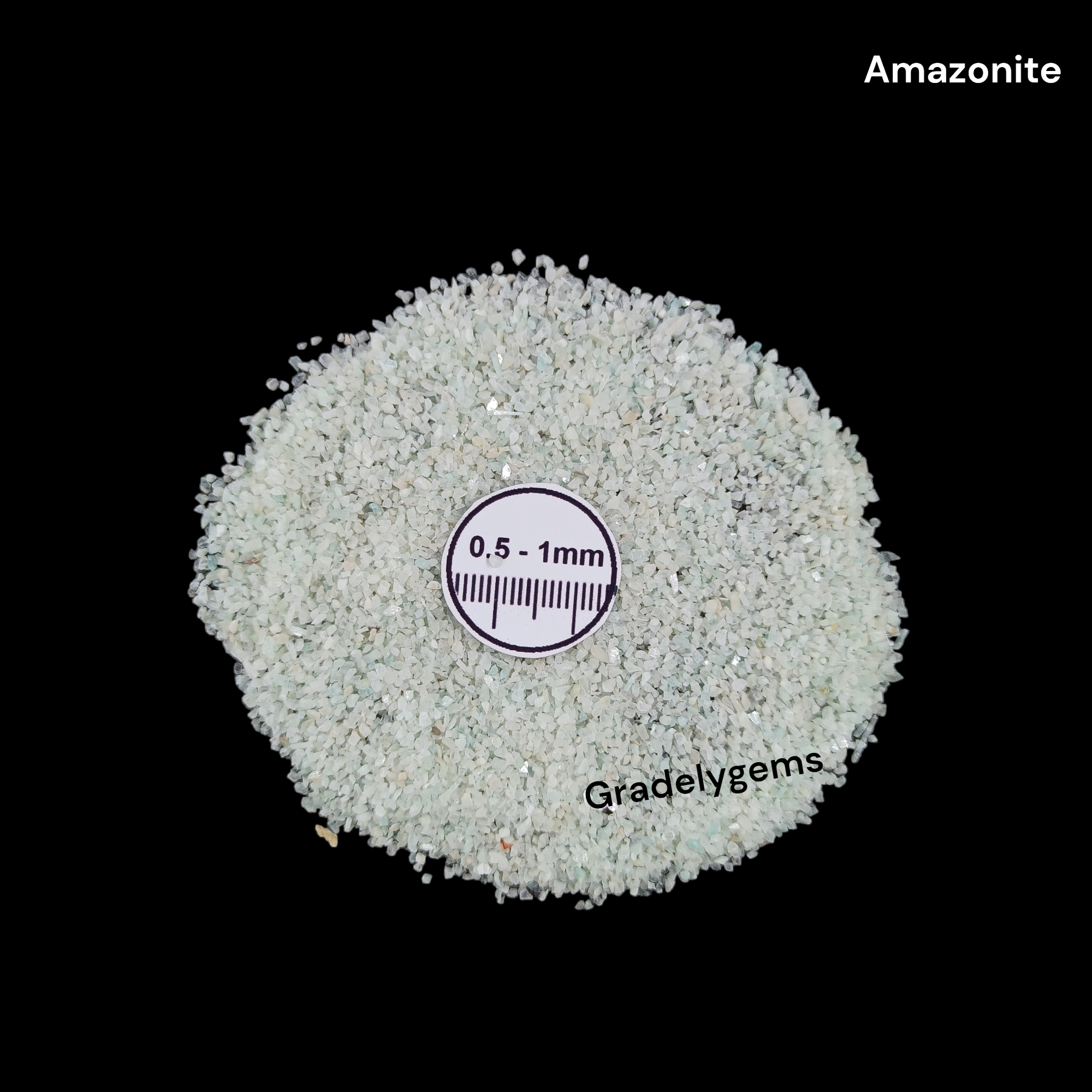 GRADELYGEMS Premium Amazonite 0.5-1mm Crushed Gemstone for Jewelry Inlay, Resin Art & Handmade Decor