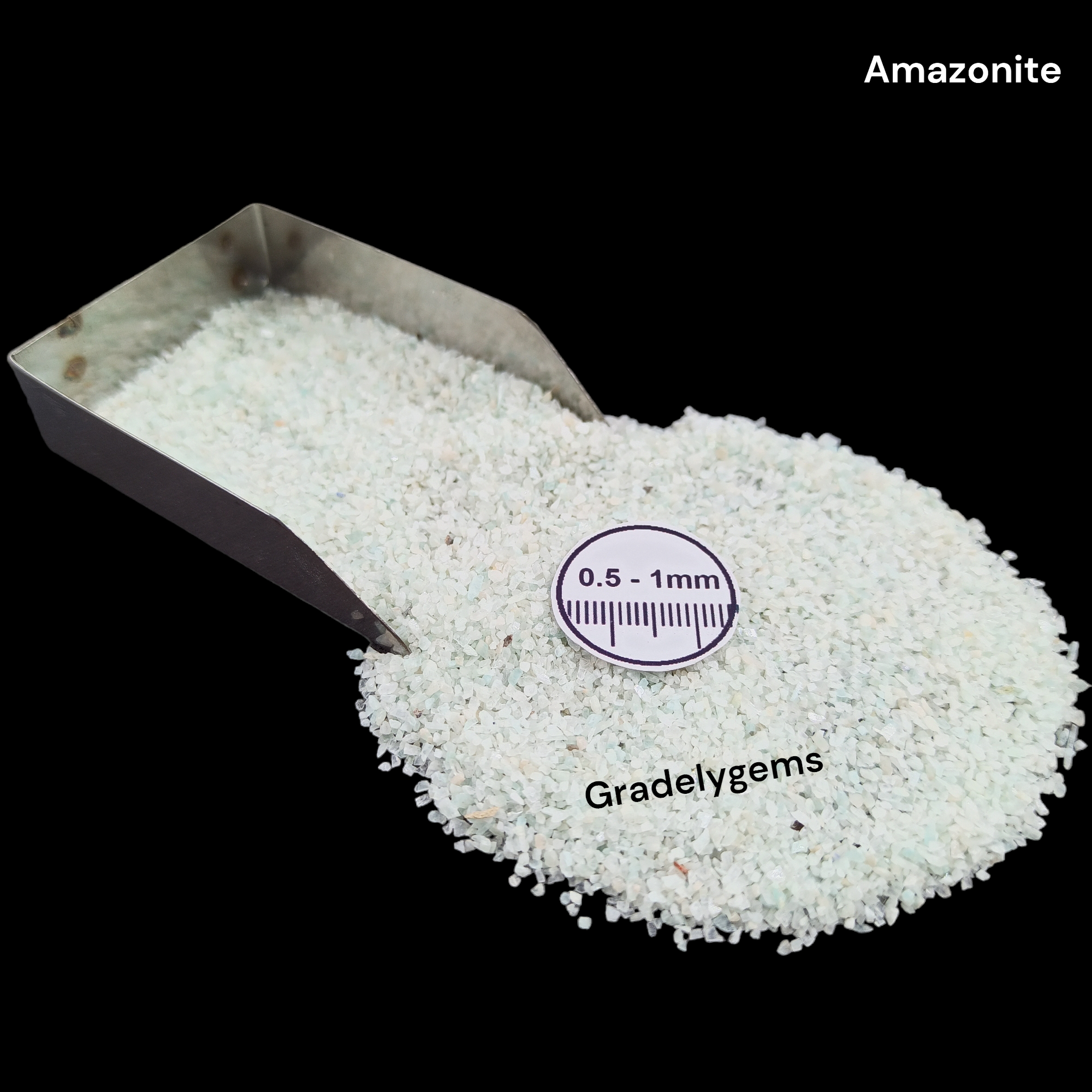 GRADELYGEMS Premium Amazonite 0.5-1mm Crushed Gemstone for Jewelry Inlay, Resin Art & Handmade Decor