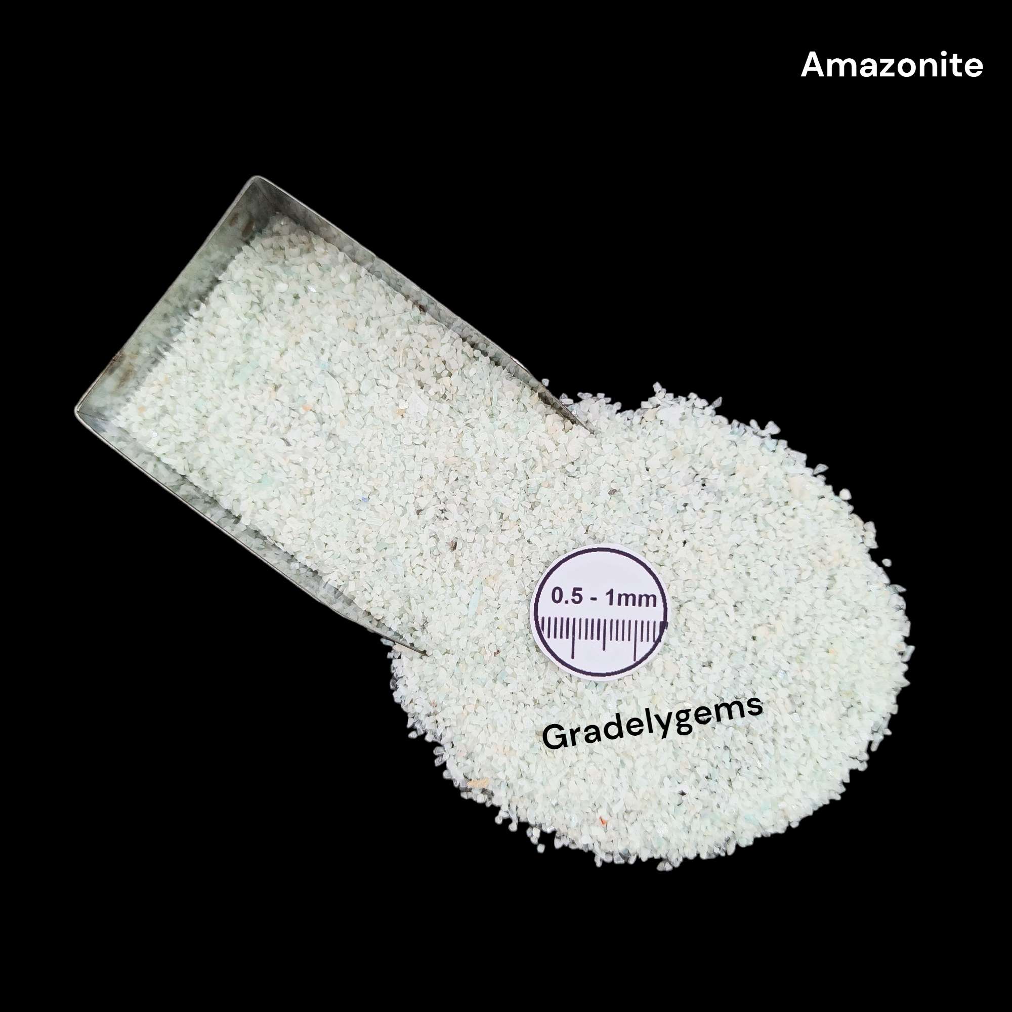 GRADELYGEMS Premium Amazonite 0.5-1mm Crushed Gemstone for Jewelry Inlay, Resin Art & Handmade Decor
