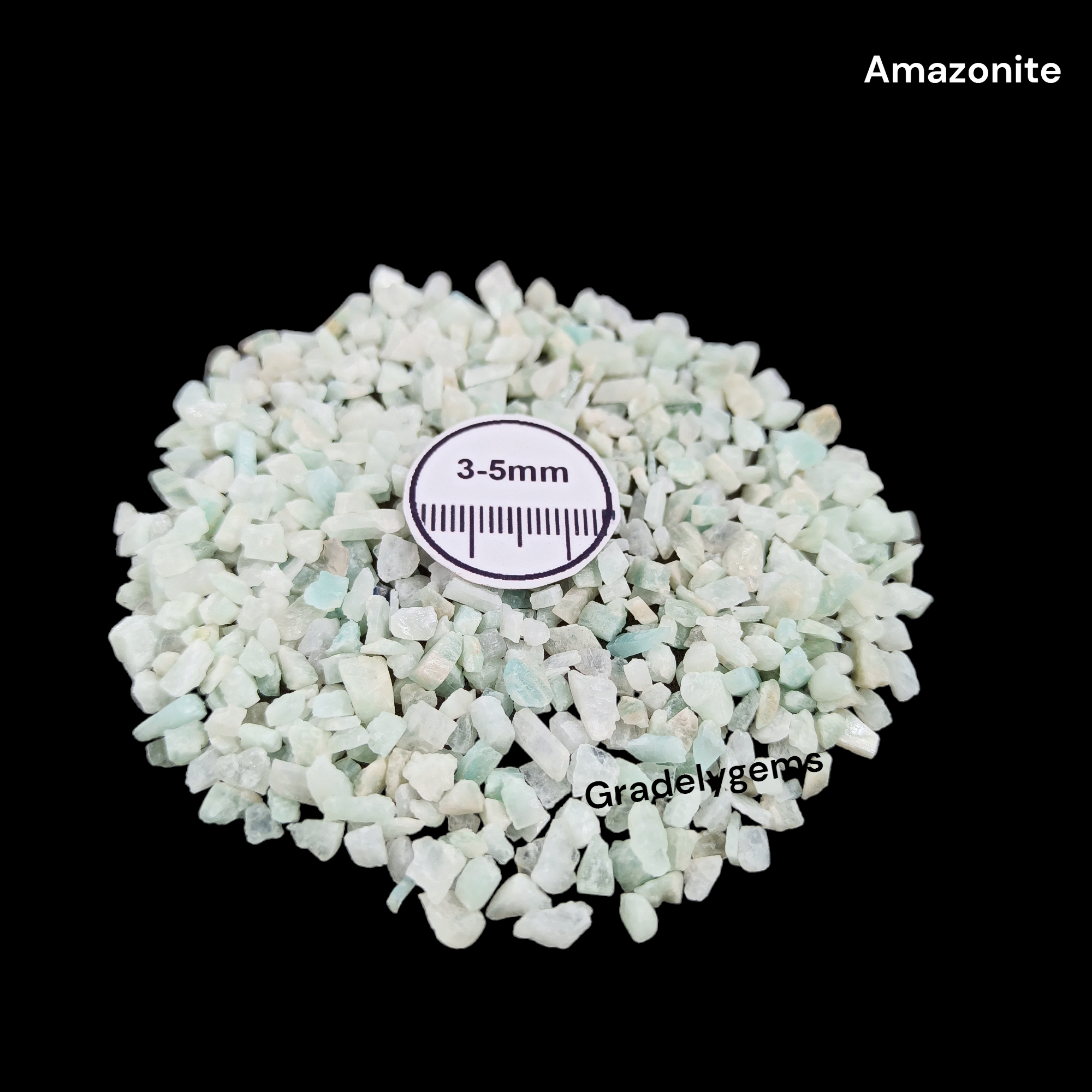 GRADELYGEMS Amazonite Decorative Crushed Gemstone 3-5mm for Jewelry, Resin Work & Statement Decor