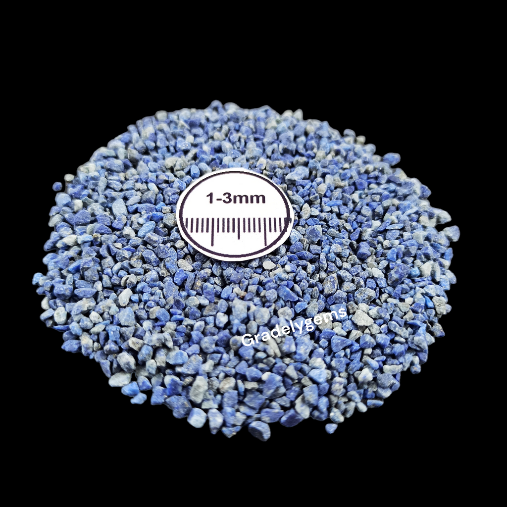Natural Lapis 1-3mm Crushed Stone by GRADELYGEMS for Resin Work, Inlay & Decorative Creations