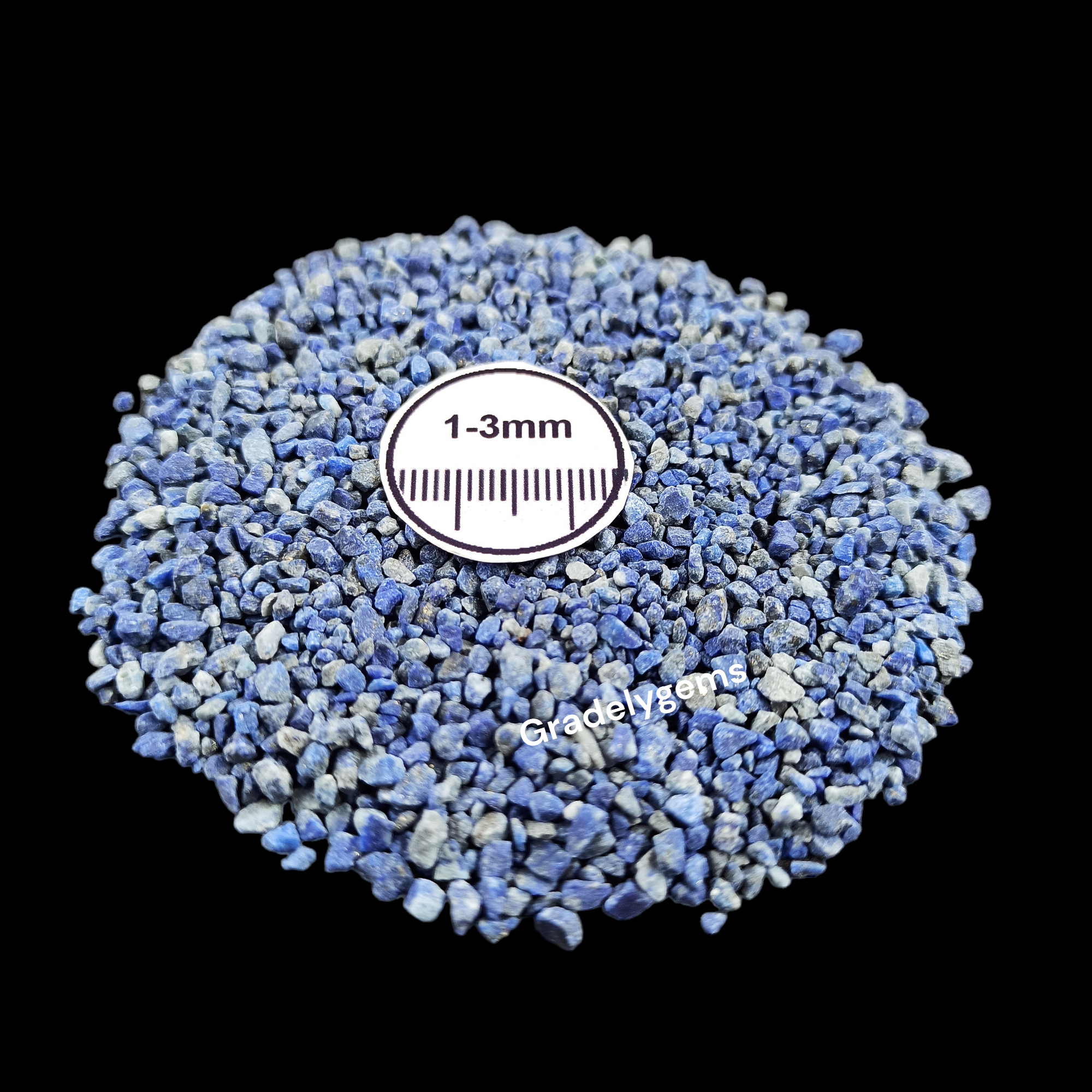 Natural Lapis 1-3mm Crushed Stone by GRADELYGEMS for Resin Work, Inlay & Decorative Creations