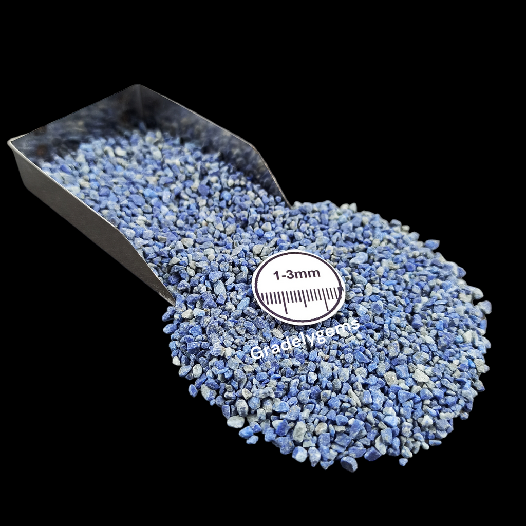 Natural Lapis 1-3mm Crushed Stone by GRADELYGEMS for Resin Work, Inlay & Decorative Creations