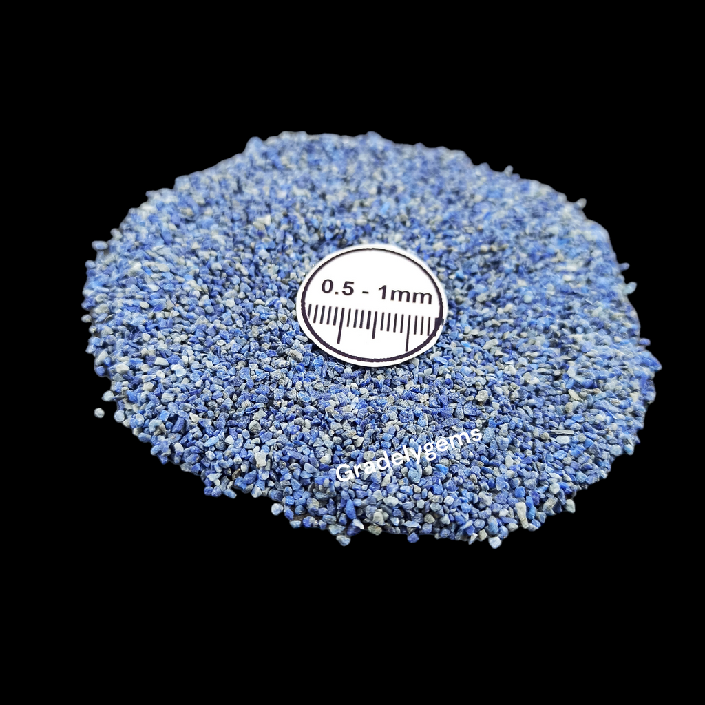 GRADELYGEMS Premium Lapis 0.5-1mm Crushed Gemstone for Jewelry Inlay, Resin Art & Handmade Decor