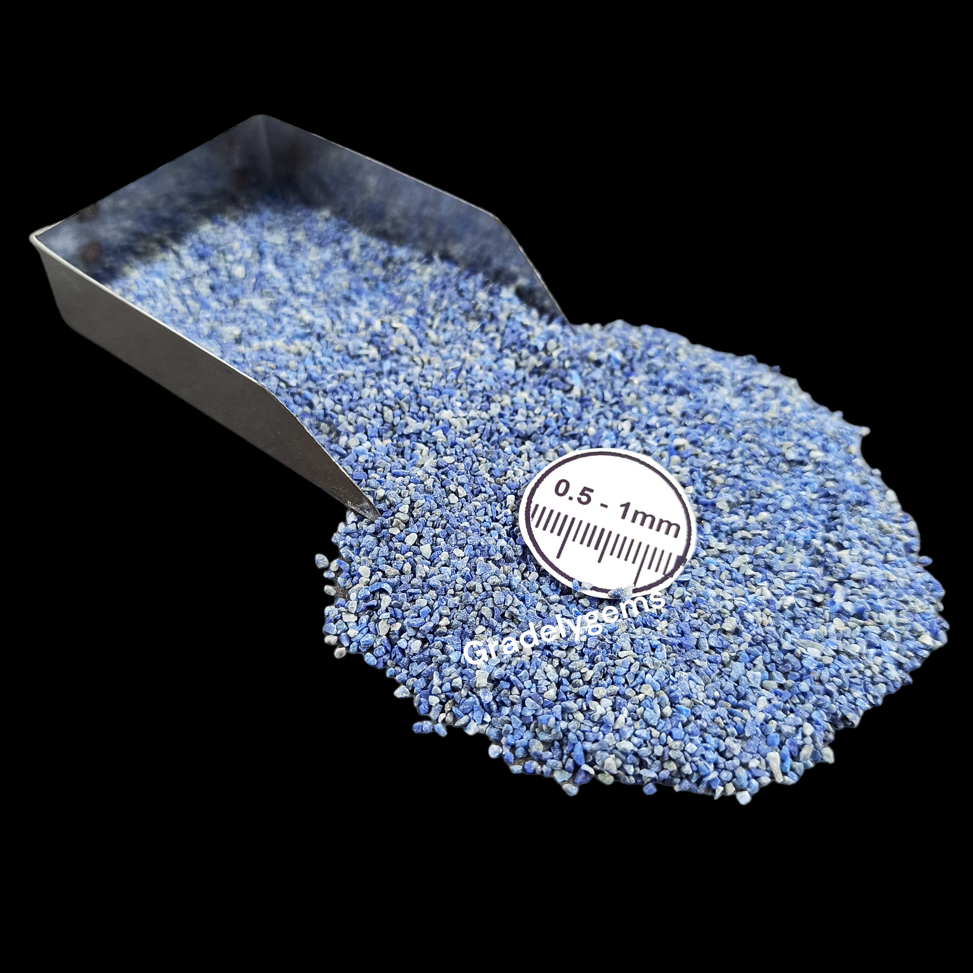 GRADELYGEMS Premium Lapis 0.5-1mm Crushed Gemstone for Jewelry Inlay, Resin Art & Handmade Decor