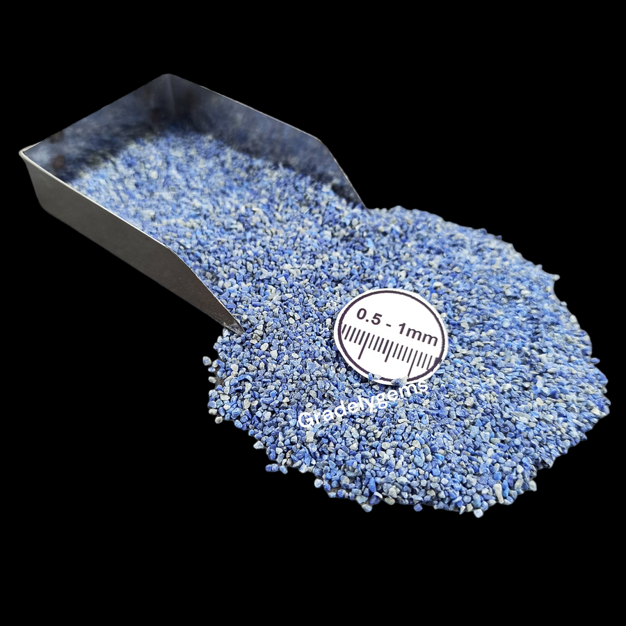 GRADELYGEMS Premium Lapis 0.5-1mm Crushed Gemstone for Jewelry Inlay, Resin Art & Handmade Decor