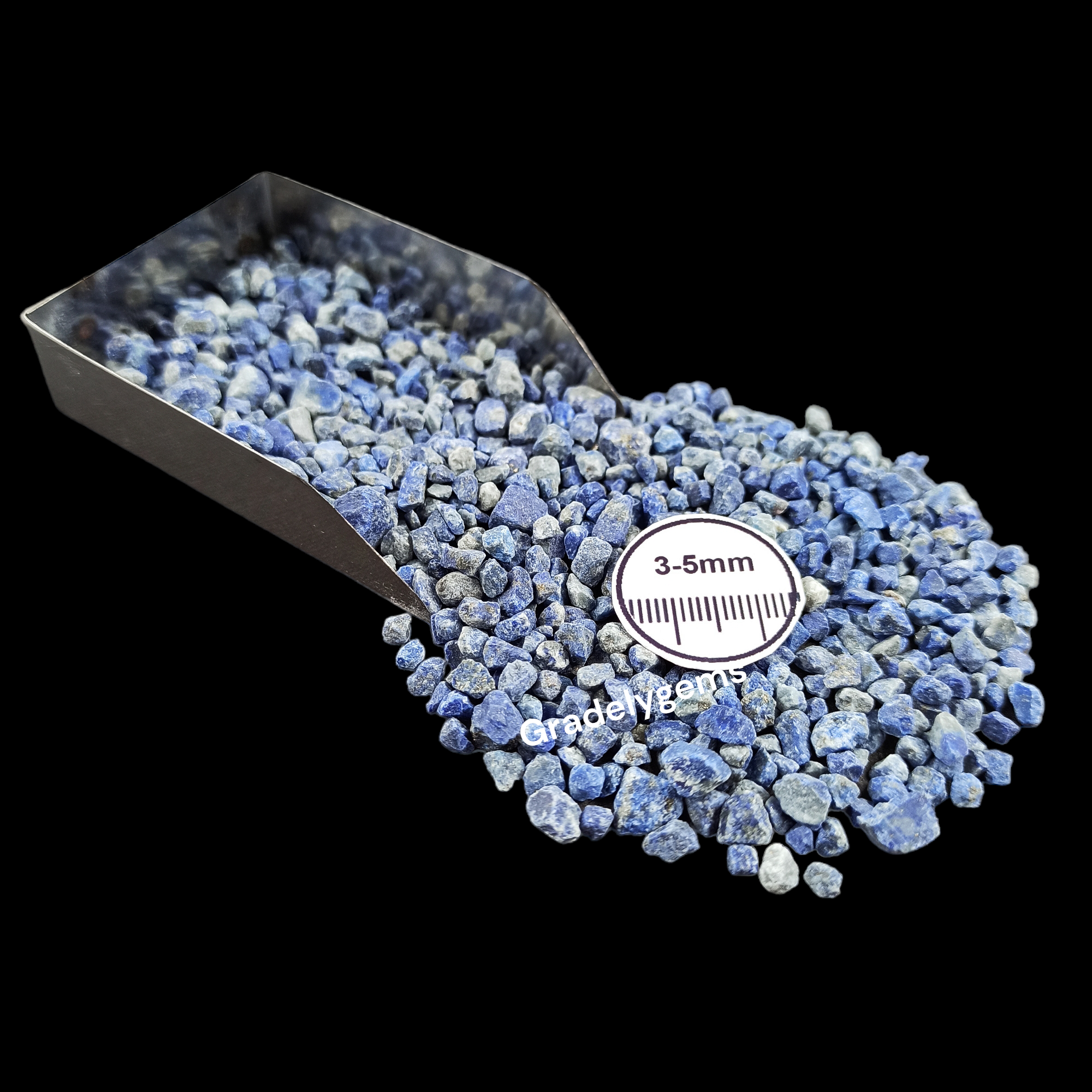 GRADELYGEMS Lapis Decorative Crushed Gemstone 3-5mm for Jewelry, Resin Work & Statement Decor