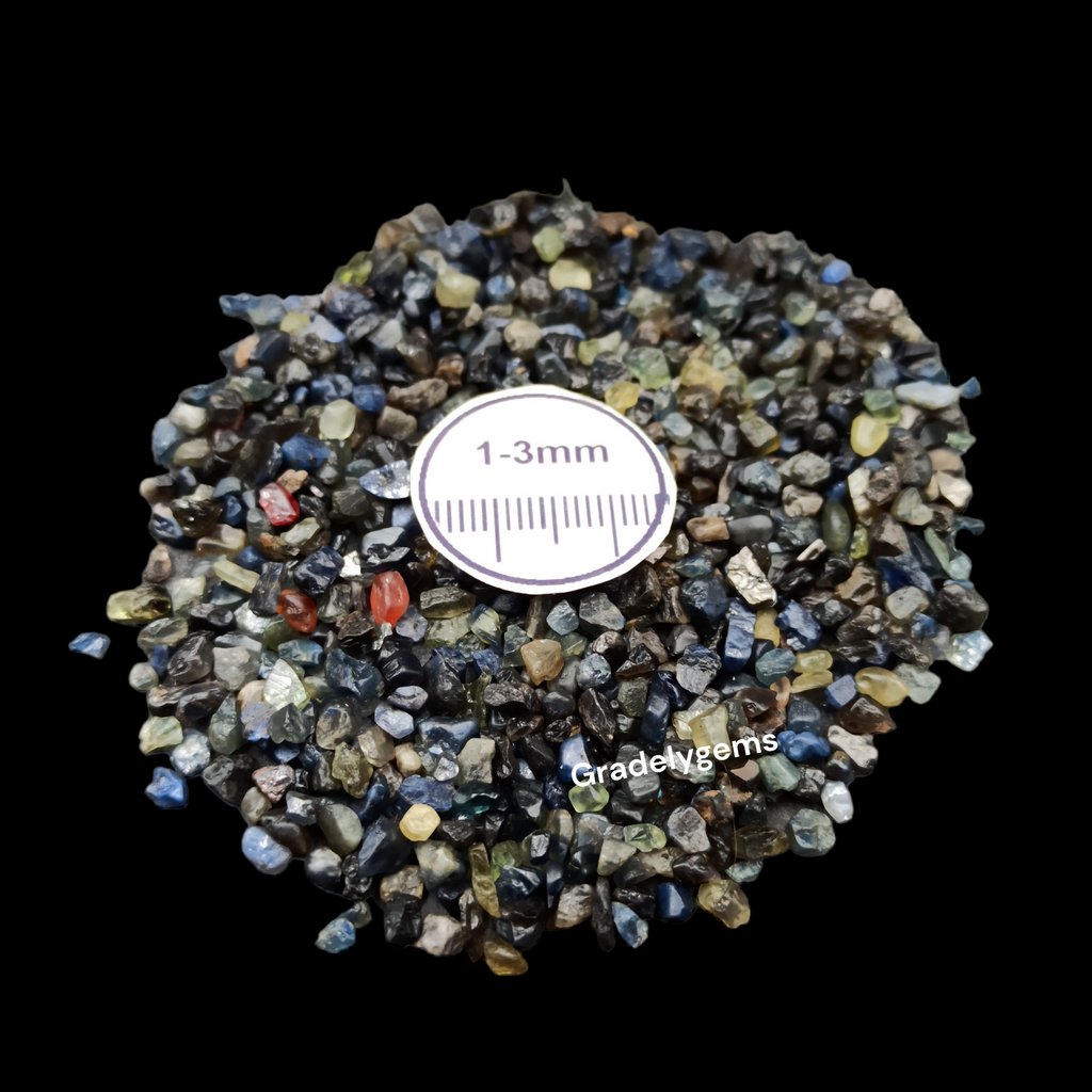 Natural Sapphire 1-3mm Crushed Stone by GRADELYGEMS for Resin Work, Inlay & Decorative Creations