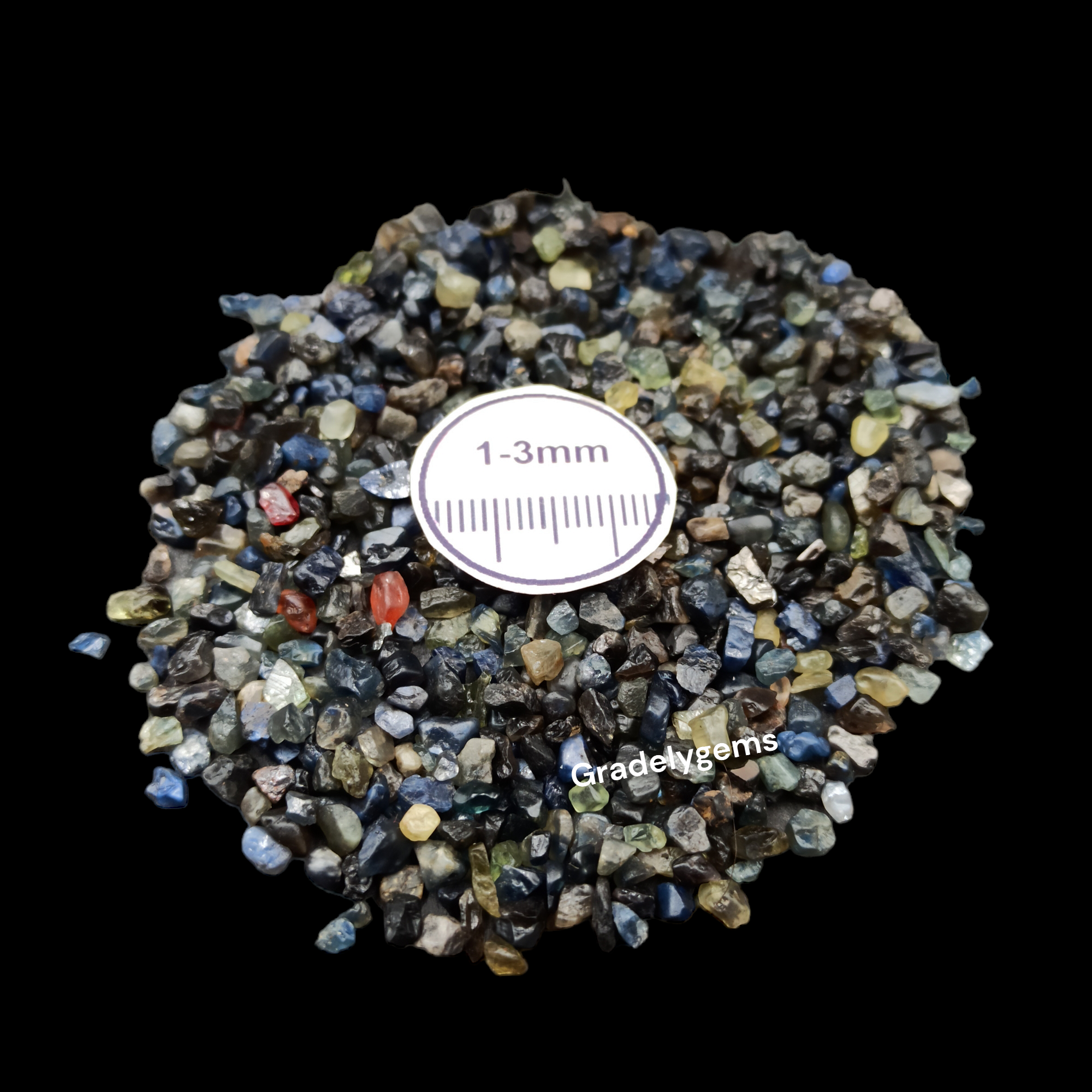 Natural Sapphire 1-3mm Crushed Stone by GRADELYGEMS for Resin Work, Inlay & Decorative Creations