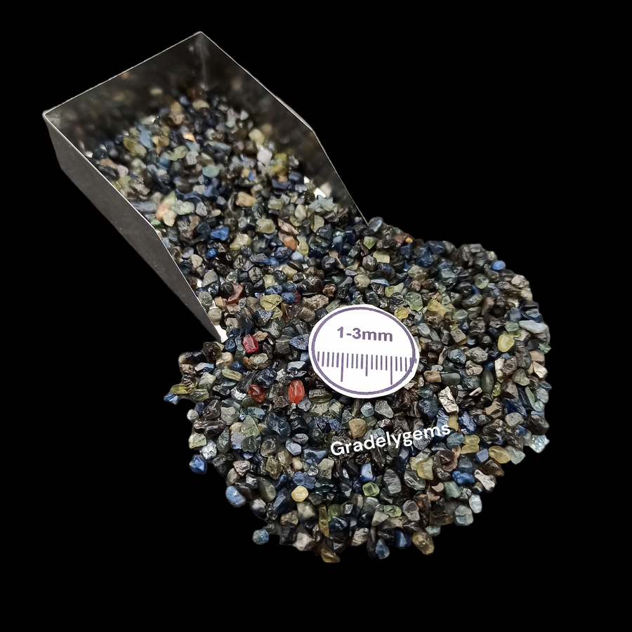 Natural Sapphire 1-3mm Crushed Stone by GRADELYGEMS for Resin Work, Inlay & Decorative Creations