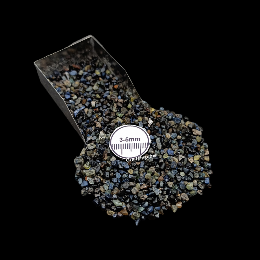 GRADELYGEMS Sapphire Decorative Crushed Gemstone 3-5mm for Jewelry, Resin Work & Statement Decor